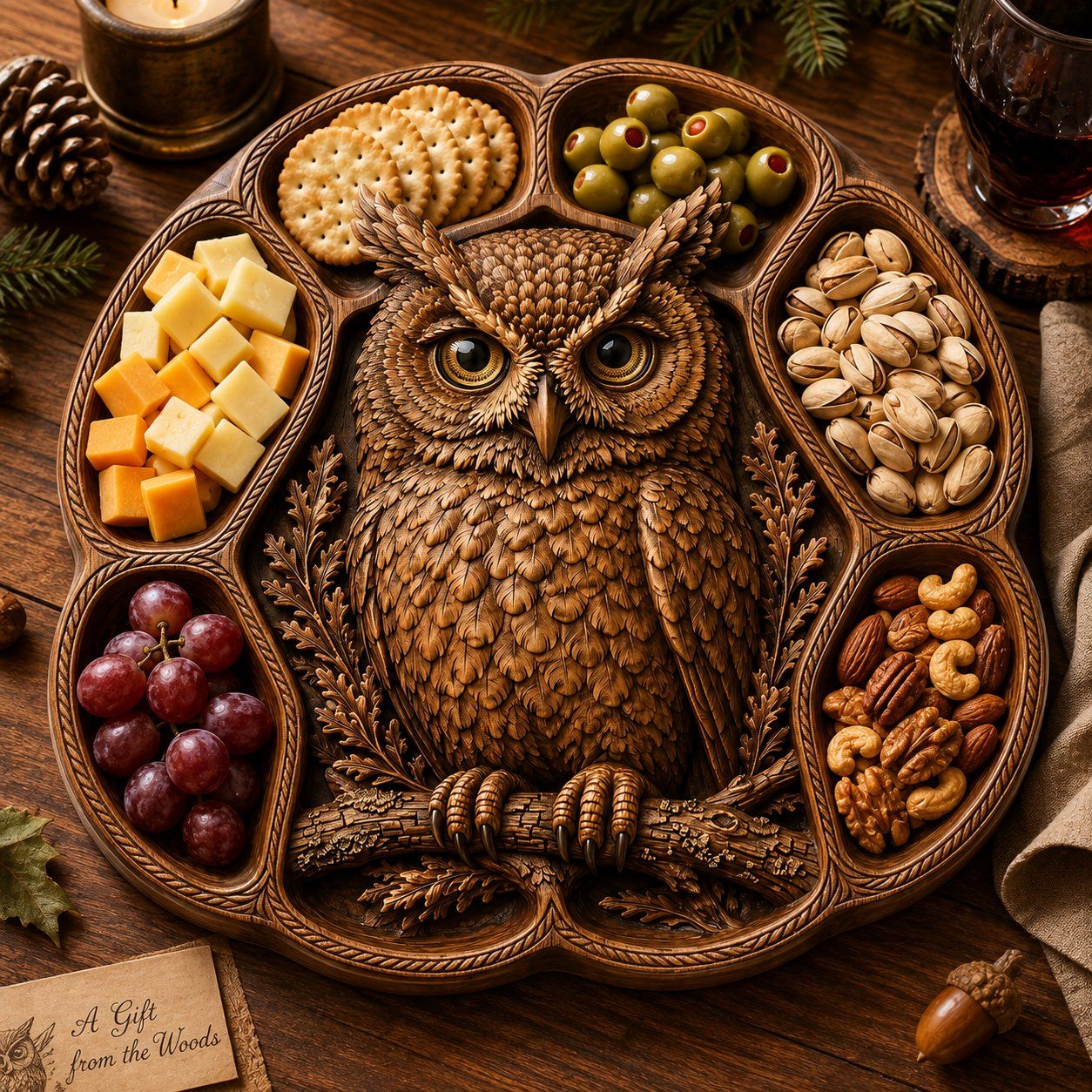 Majestic Forest Owl Nature Scene CNC Relief STL bas-relief STL — view 4