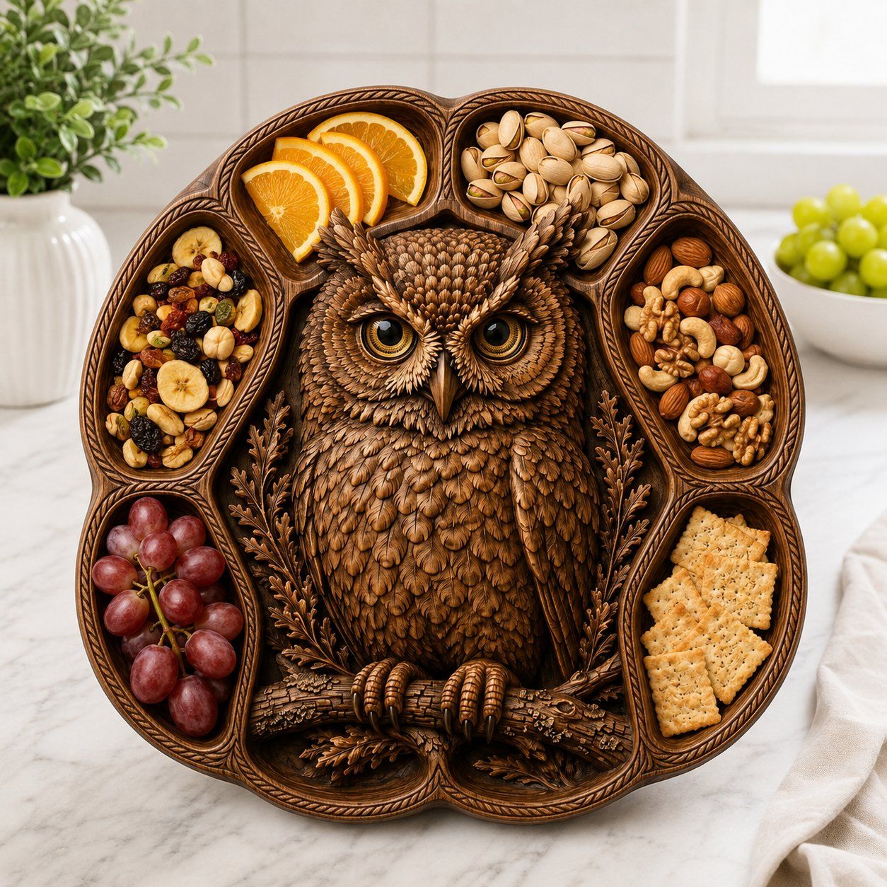 Majestic Forest Owl Nature Scene CNC Relief STL bas-relief STL — view 6