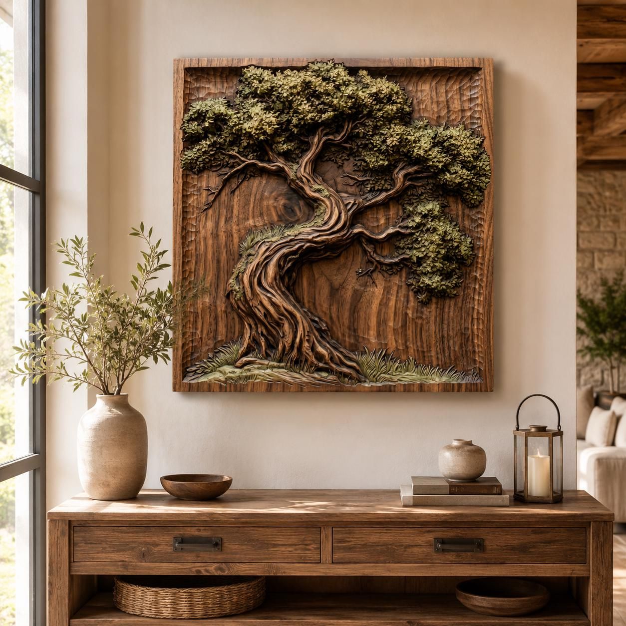 Gnarled Oak Tree Bas-Relief STL for CNC Wood Carving bas-relief STL — view 3