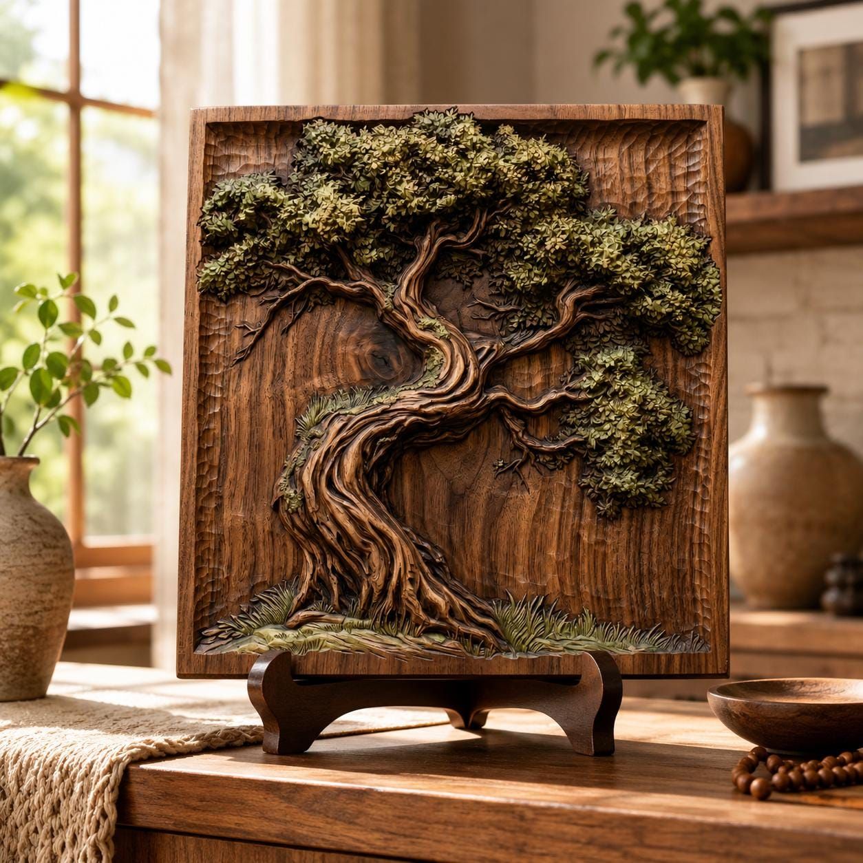 Gnarled Oak Tree Bas-Relief STL for CNC Wood Carving bas-relief STL — view 5