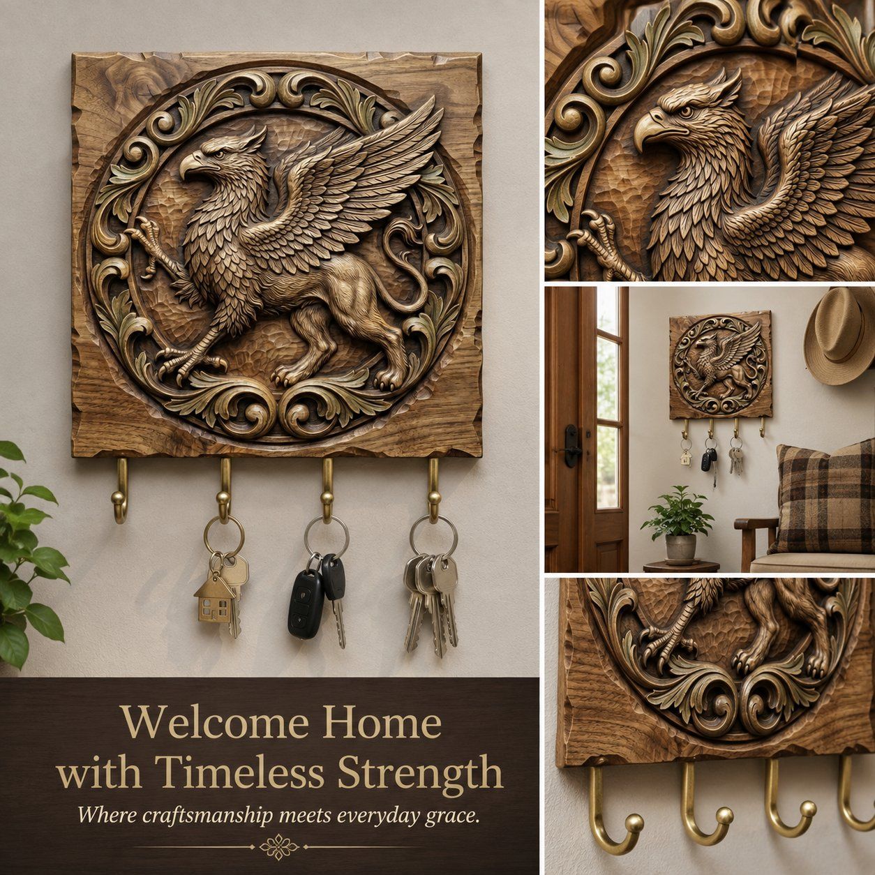 Majestic Heraldic Griffin Medallion CNC Relief STL bas-relief STL — view 10