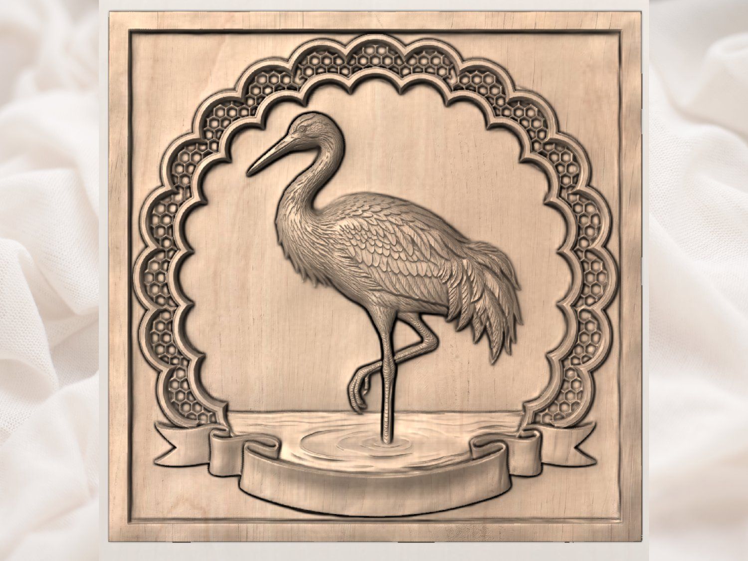 Majestic Heron Bird Nature CNC Relief STL bas-relief STL — view 2