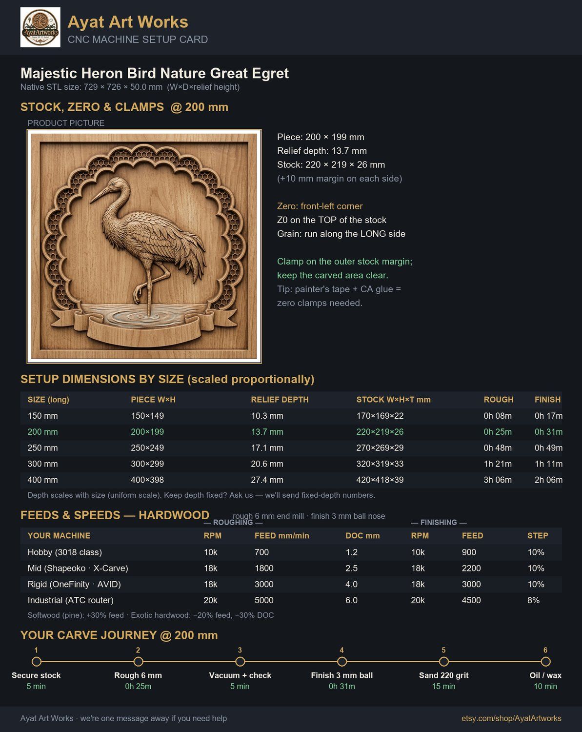 Majestic Heron Bird Nature CNC Relief STL bas-relief STL — view 4