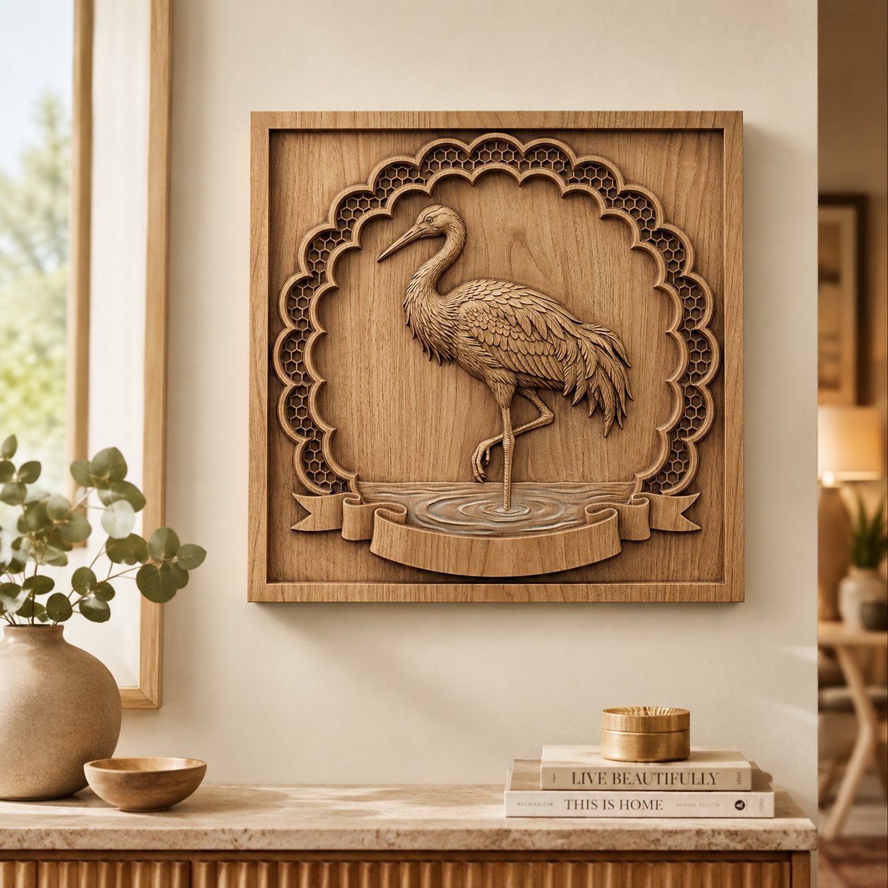 Majestic Heron Bird Nature CNC Relief STL bas-relief STL — view 5