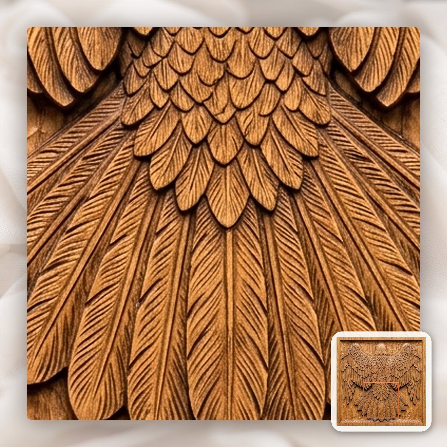 Majestic Landing Bald Eagle CNC Relief STL bas-relief STL — view 11