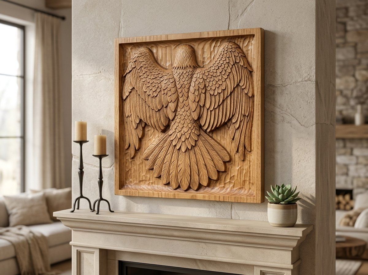 Majestic Landing Bald Eagle CNC Relief STL bas-relief STL — view 13