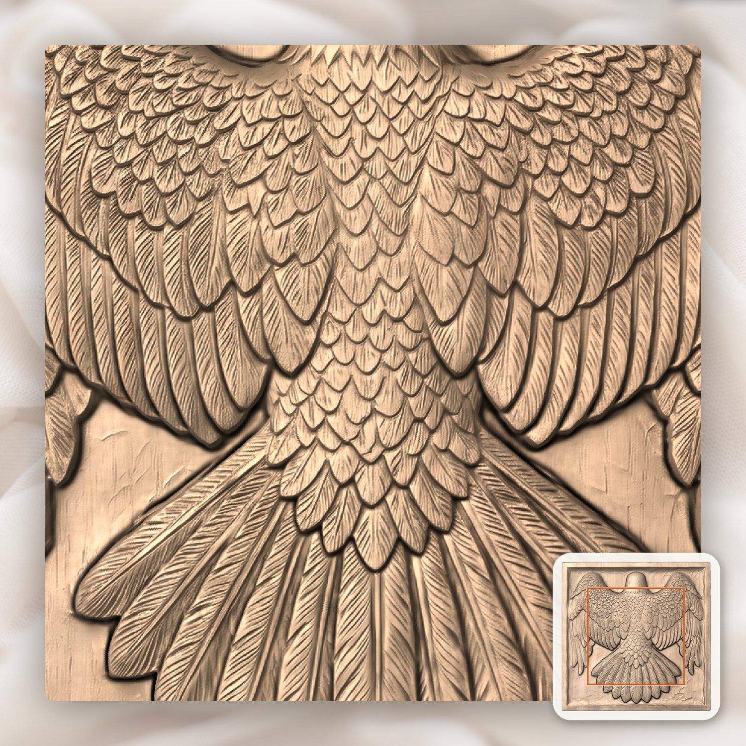 Majestic Landing Bald Eagle CNC Relief STL bas-relief STL — view 6