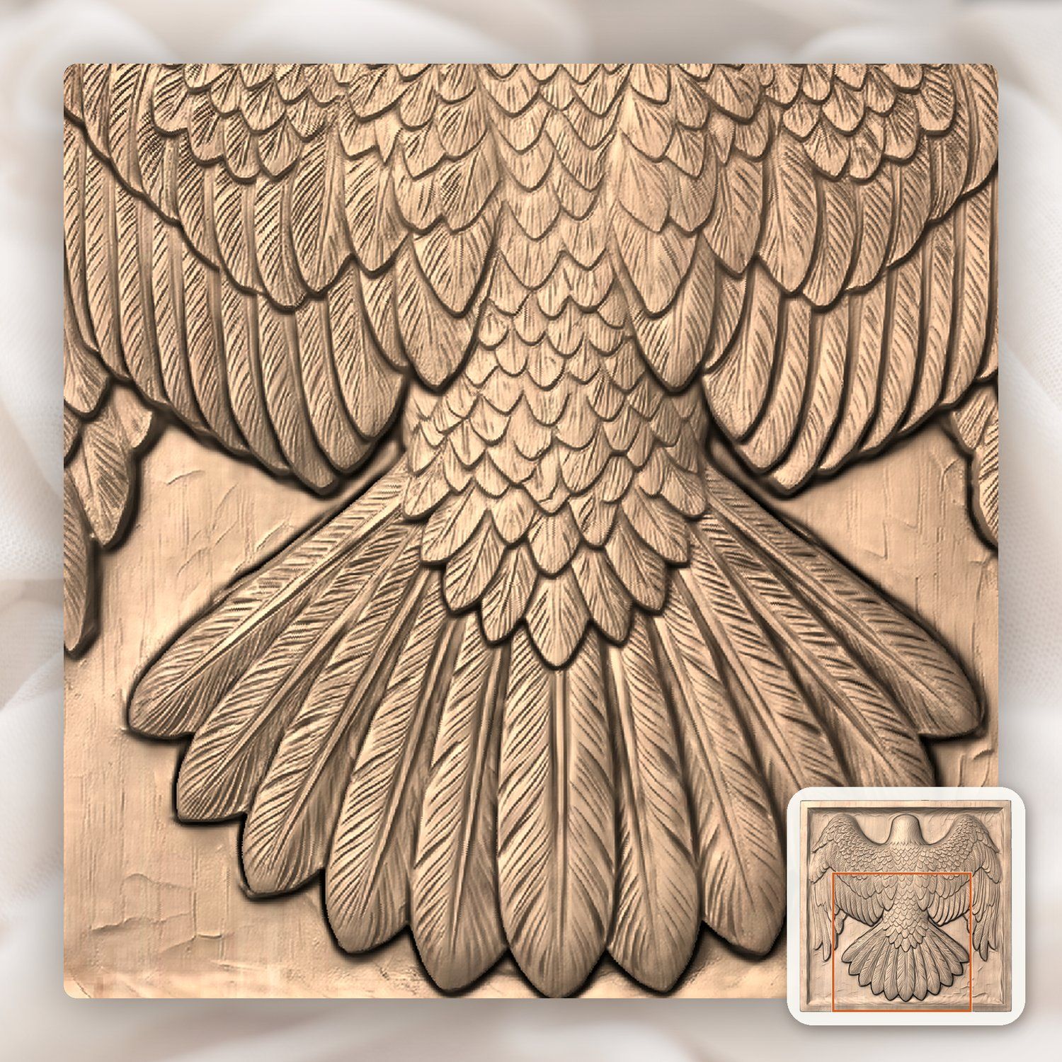 Majestic Landing Bald Eagle CNC Relief STL bas-relief STL — view 7