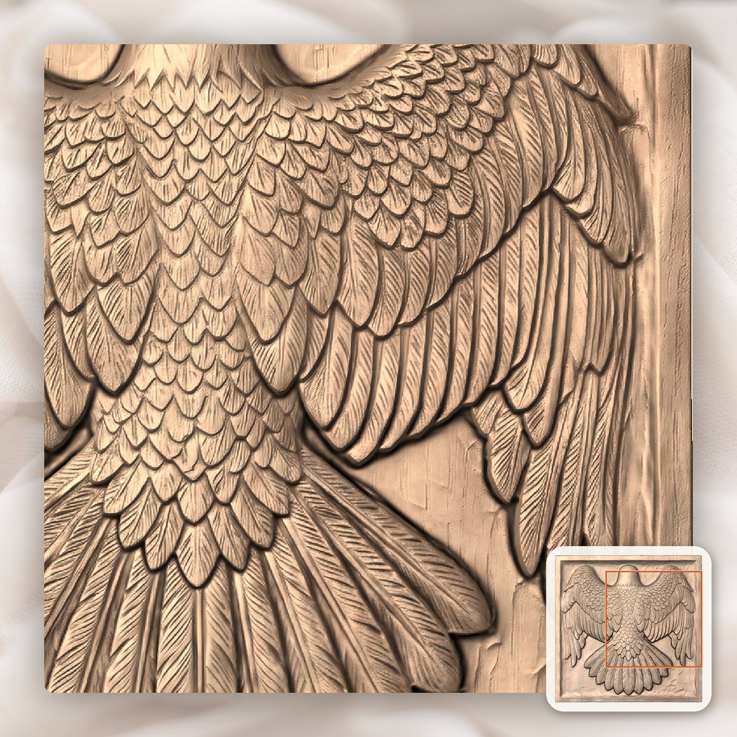 Majestic Landing Bald Eagle CNC Relief STL bas-relief STL — view 8