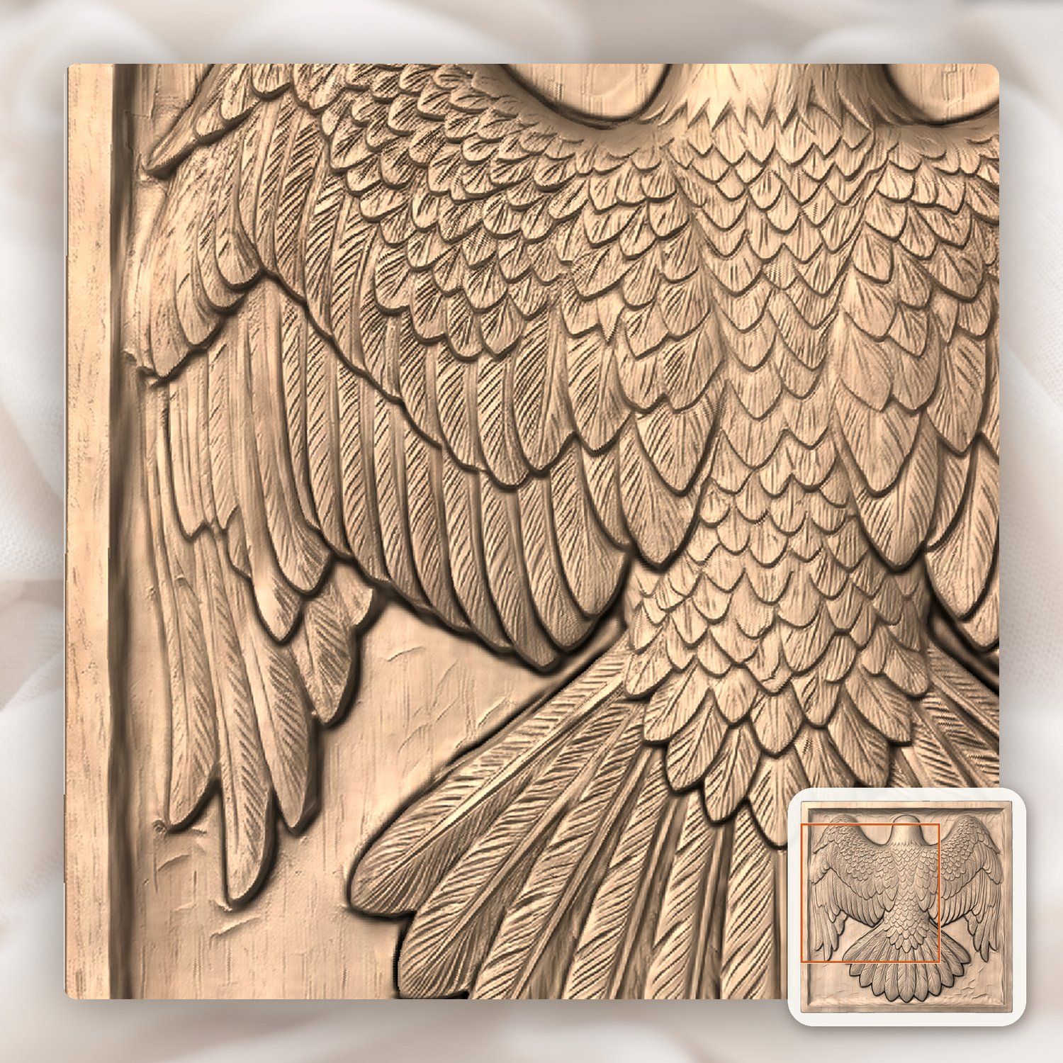 Majestic Landing Bald Eagle CNC Relief STL bas-relief STL — view 9