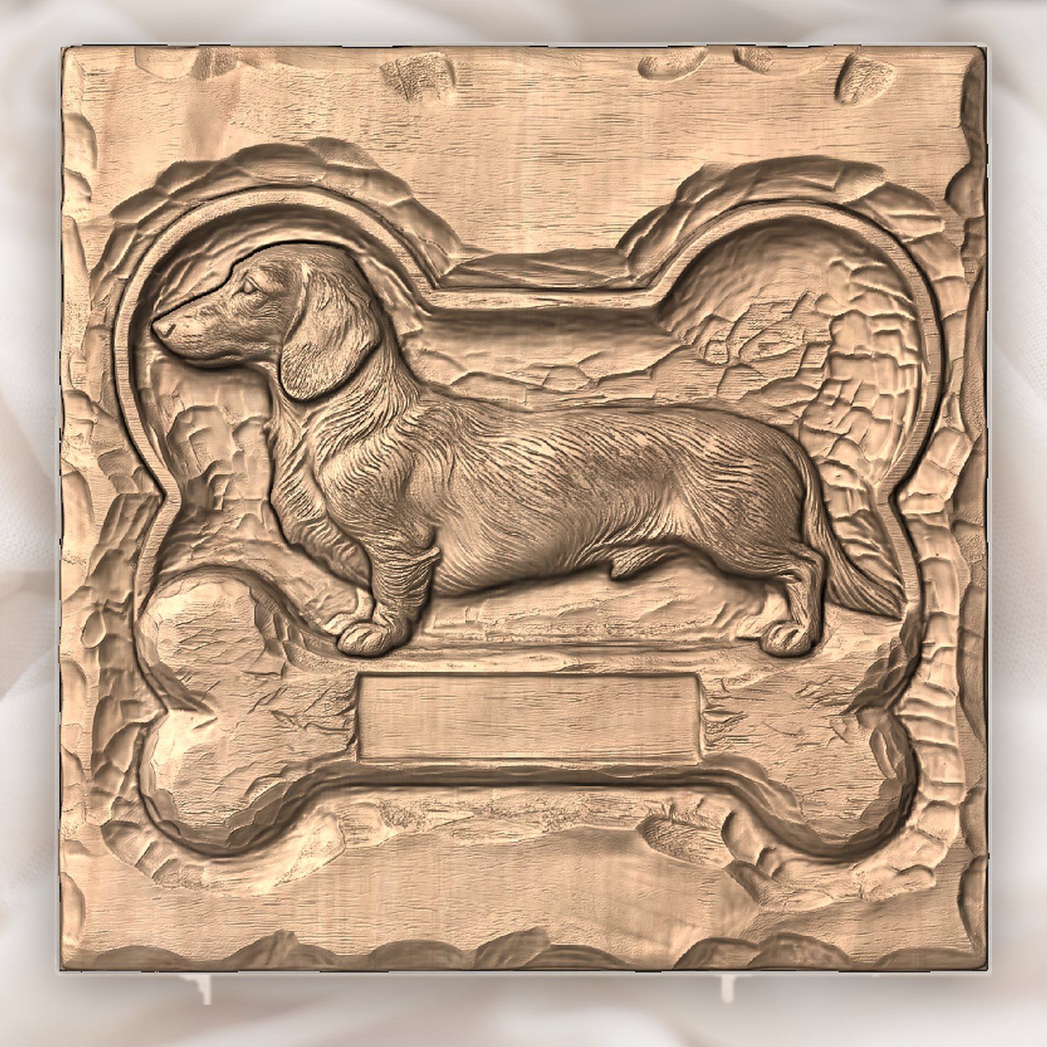 Majestic Long Haired Dachshund Dog Bone CNC Relief STL bas-relief STL — view 4