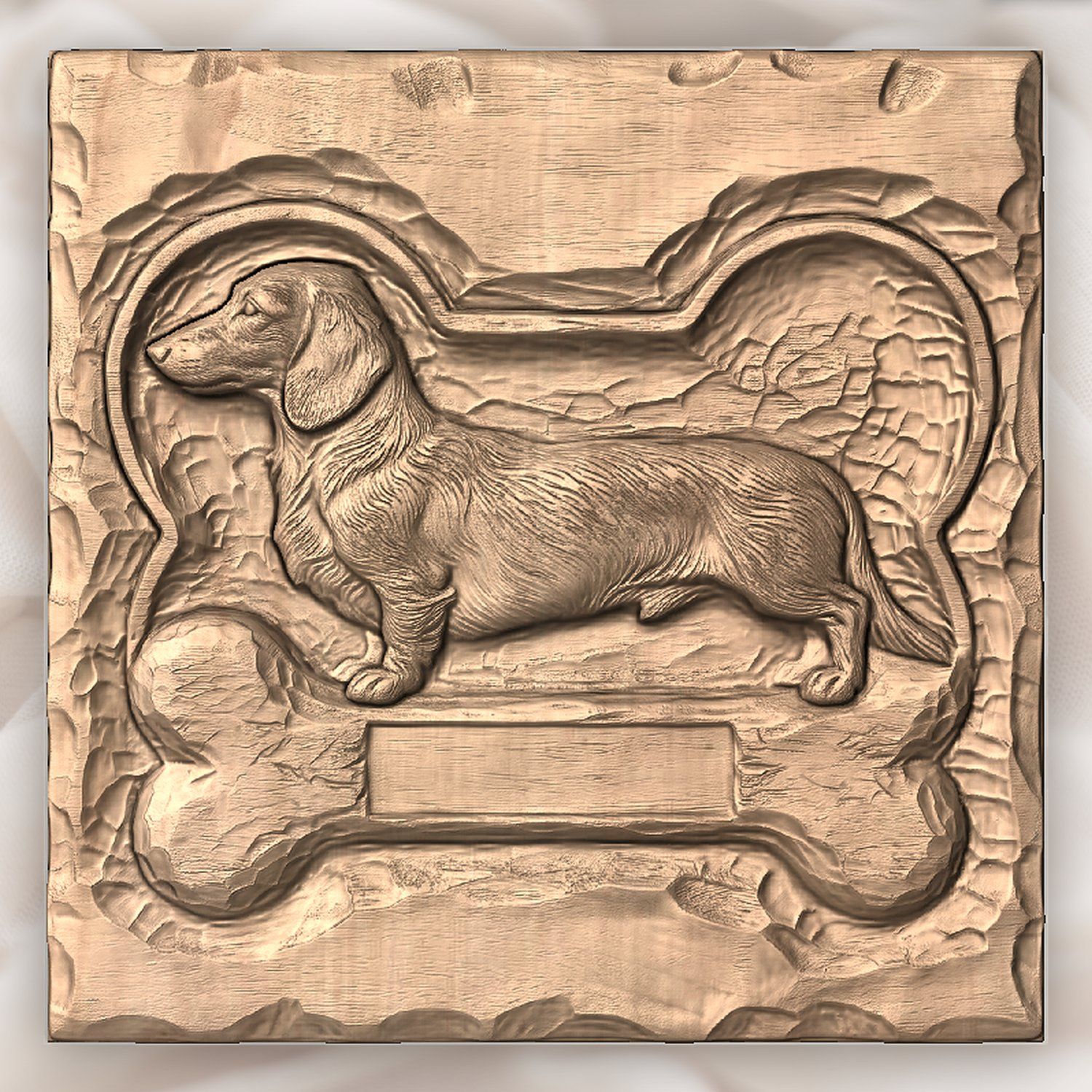 Majestic Long Haired Dachshund Dog Bone CNC Relief STL bas-relief STL — view 5