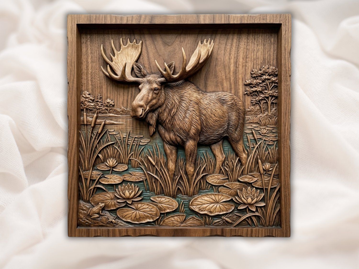 Majestic Moose Marshland 3D Relief bas-relief STL — view 2