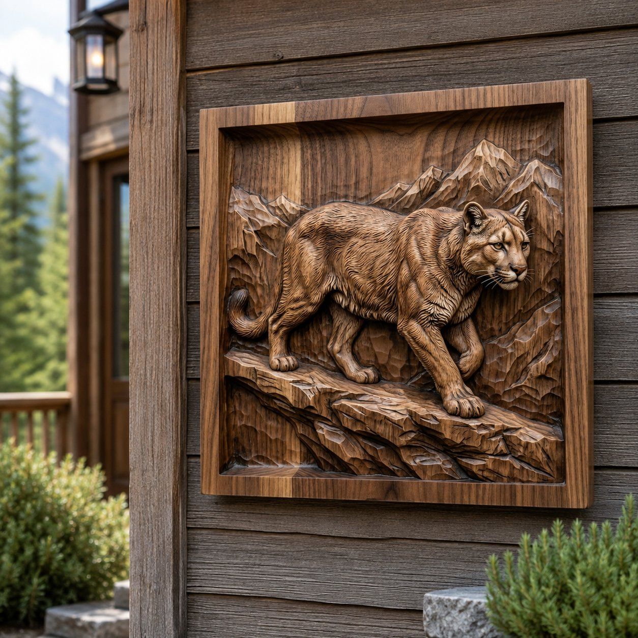 Majestic Mountain Lion Cougar CNC Relief STL bas-relief STL — view 8