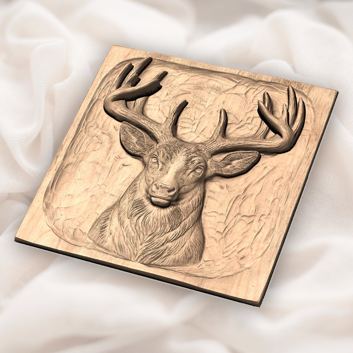 Majestic Noble Buck Deer Portrait CNC Relief STL bas-relief STL — view 6