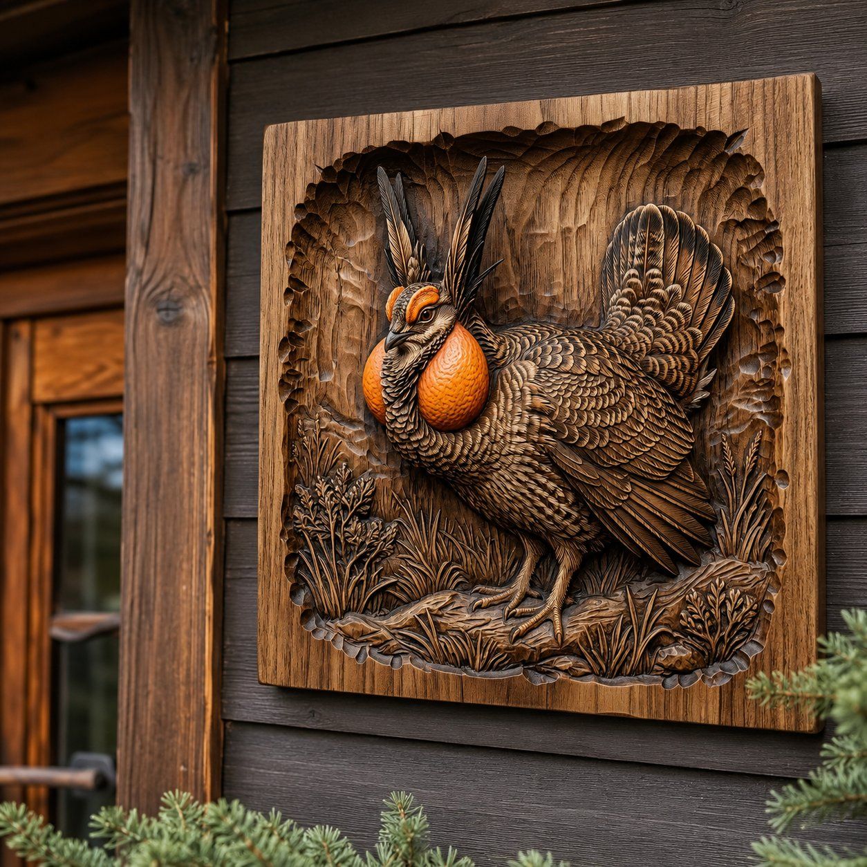Majestic Prairie Chicken Wildlife CNC Relief STL bas-relief STL — view 8