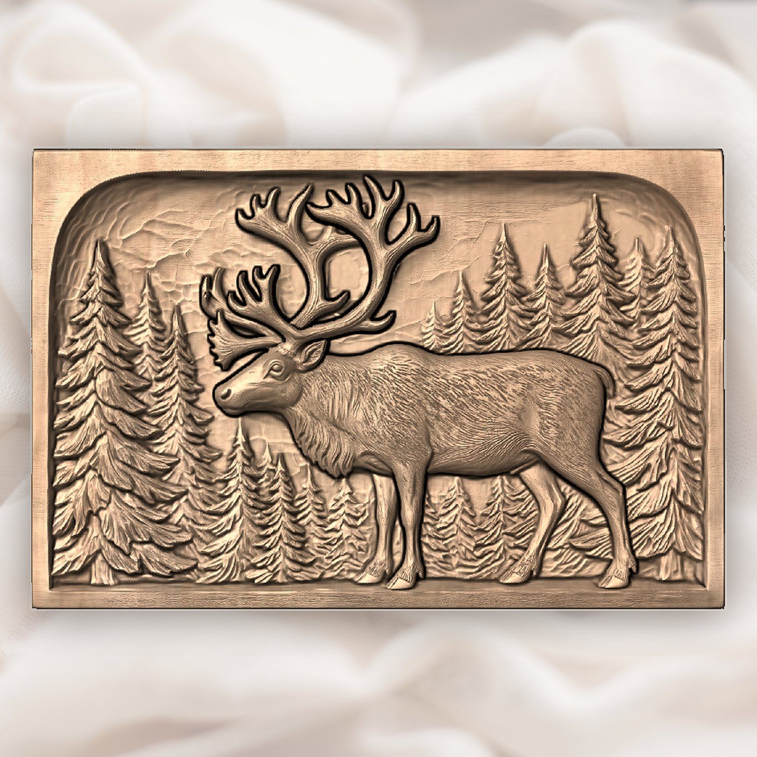 Majestic Reindeer Forest CNC Relief STL bas-relief STL — view 5