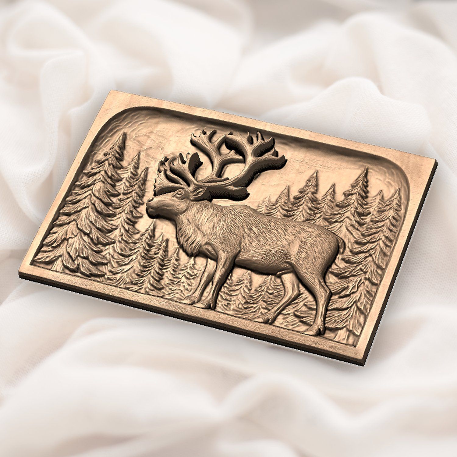 Majestic Reindeer Forest CNC Relief STL bas-relief STL — view 6