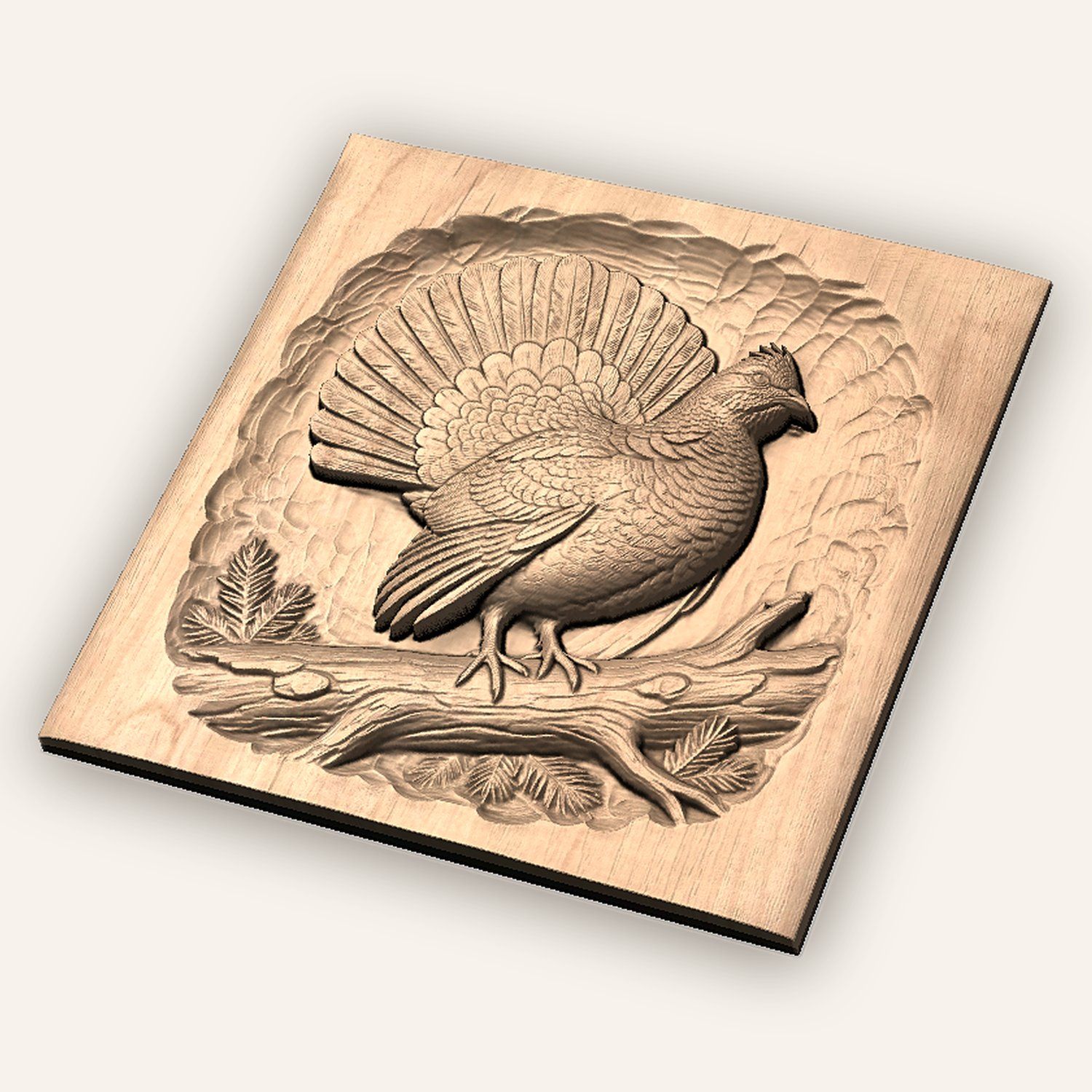 Majestic Ruffed Grouse Forest Bird CNC Relief STL bas-relief STL — view 4