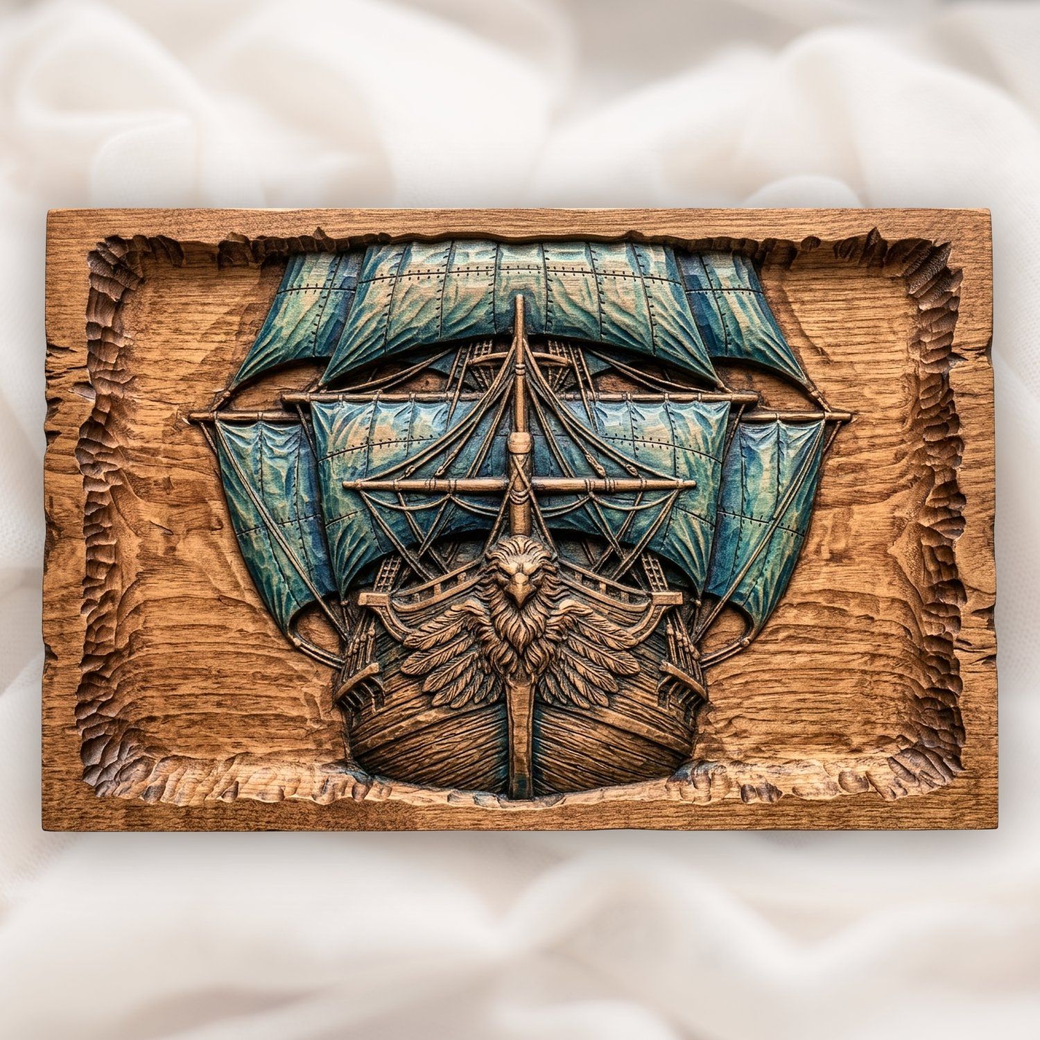 Majestic Sailing Ship Eagle Figurehead CNC Relief STL bas-relief STL design