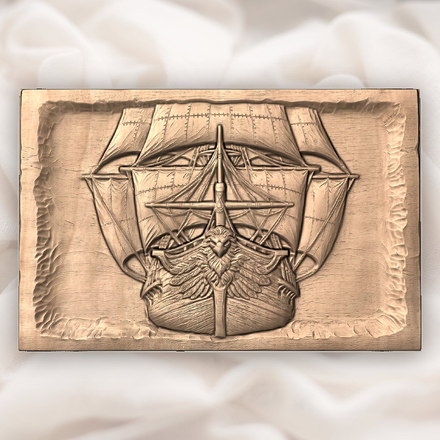 Majestic Sailing Ship Eagle Figurehead CNC Relief STL bas-relief STL — view 4