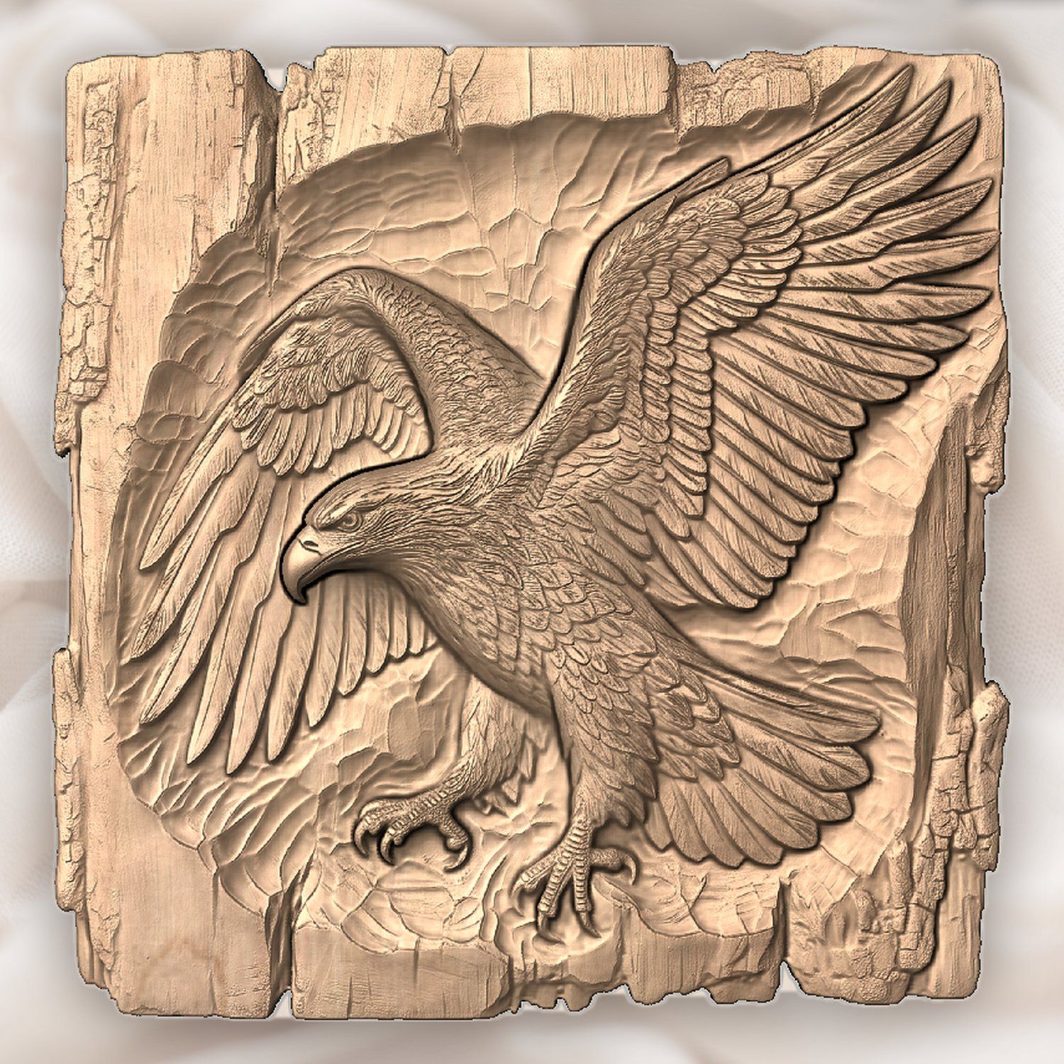 Majestic Soaring Bald Eagle CNC Relief STL bas-relief STL — view 4