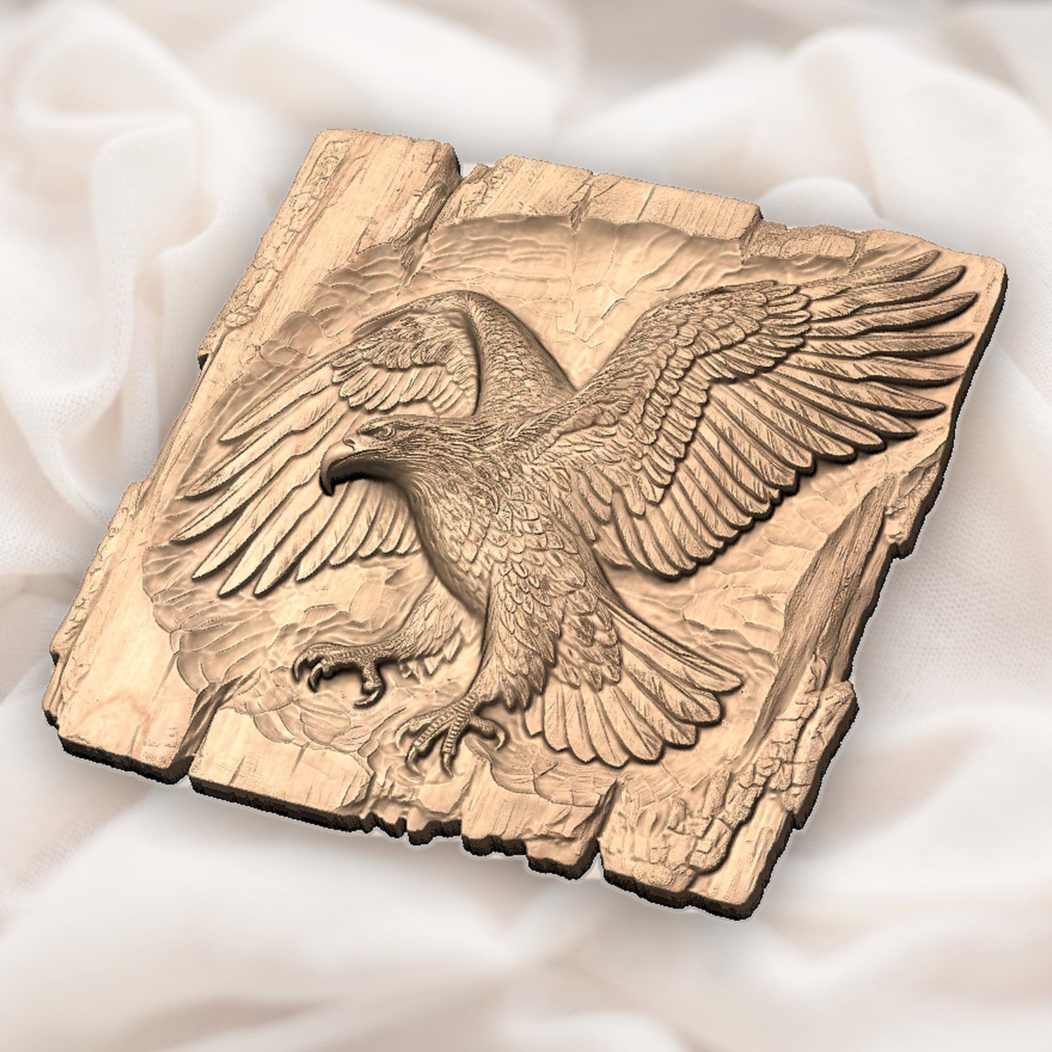Majestic Soaring Bald Eagle CNC Relief STL bas-relief STL — view 5