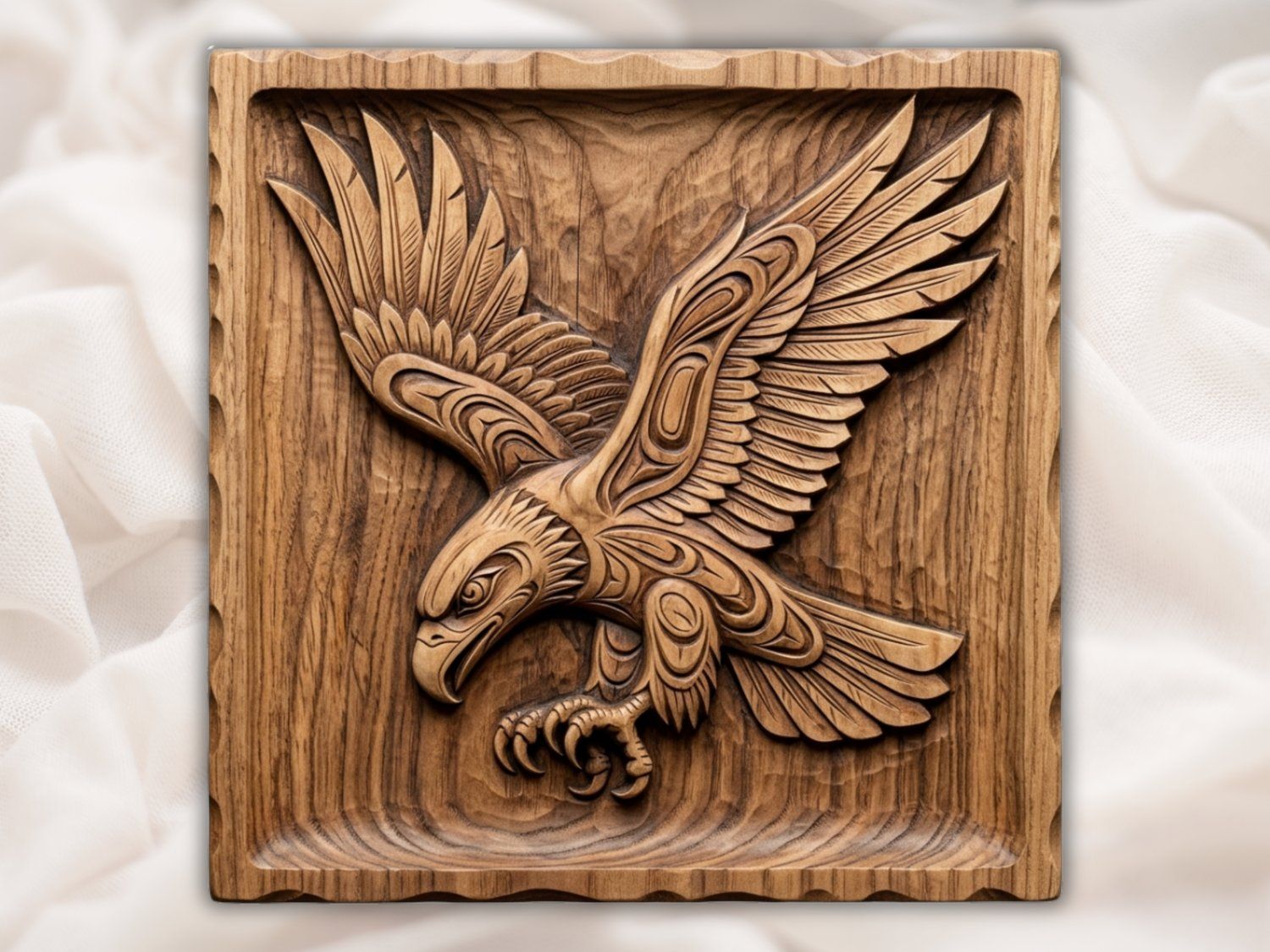 Majestic Soaring Eagle Wall Art Relief bas-relief STL — view 2