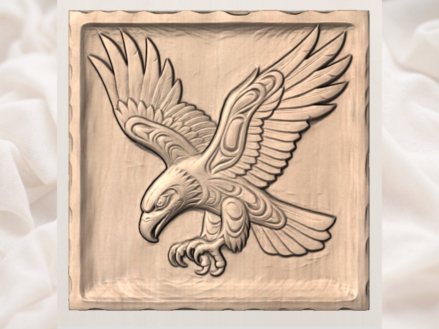 Majestic Soaring Eagle Wall Art Relief bas-relief STL — view 3