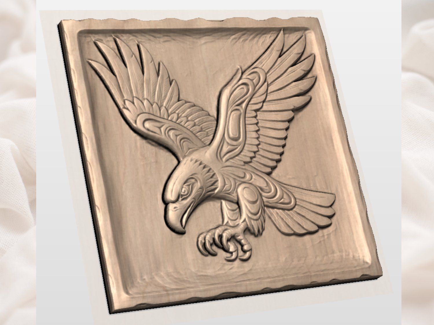 Majestic Soaring Eagle Wall Art Relief bas-relief STL — view 4