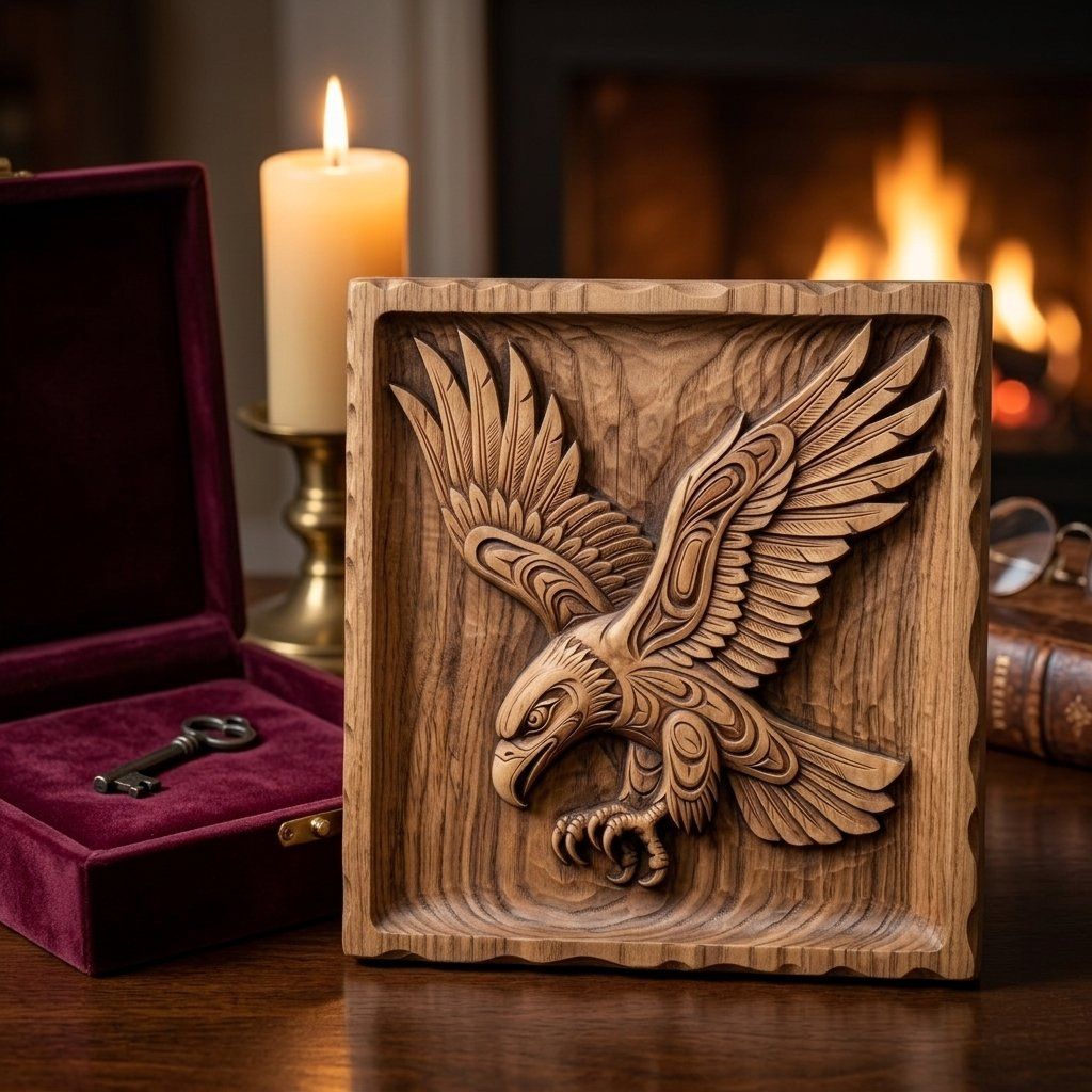 Majestic Soaring Eagle Wall Art Relief bas-relief STL — view 9