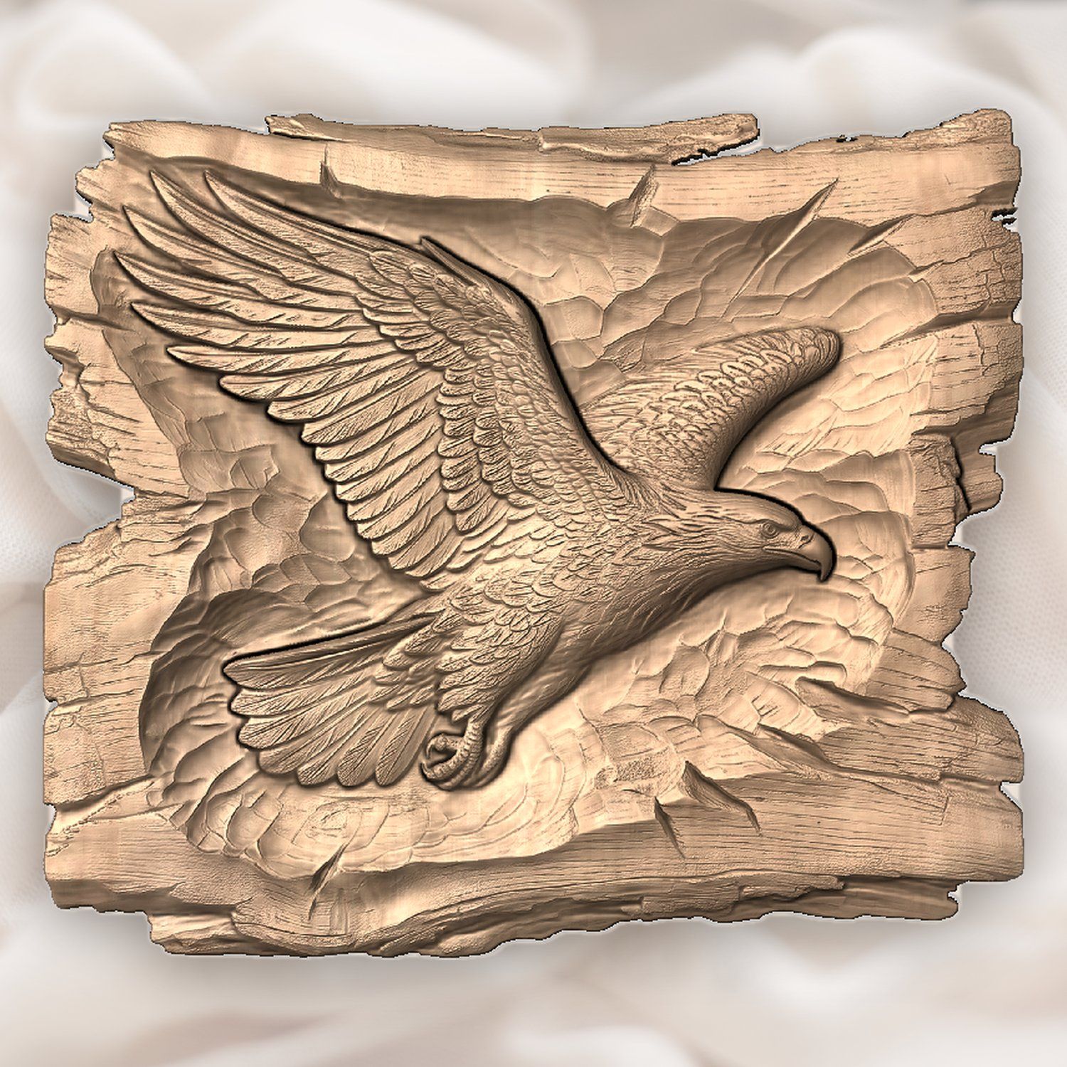 Majestic Soaring Eagle Wildlife Art CNC Relief STL bas-relief STL — view 4