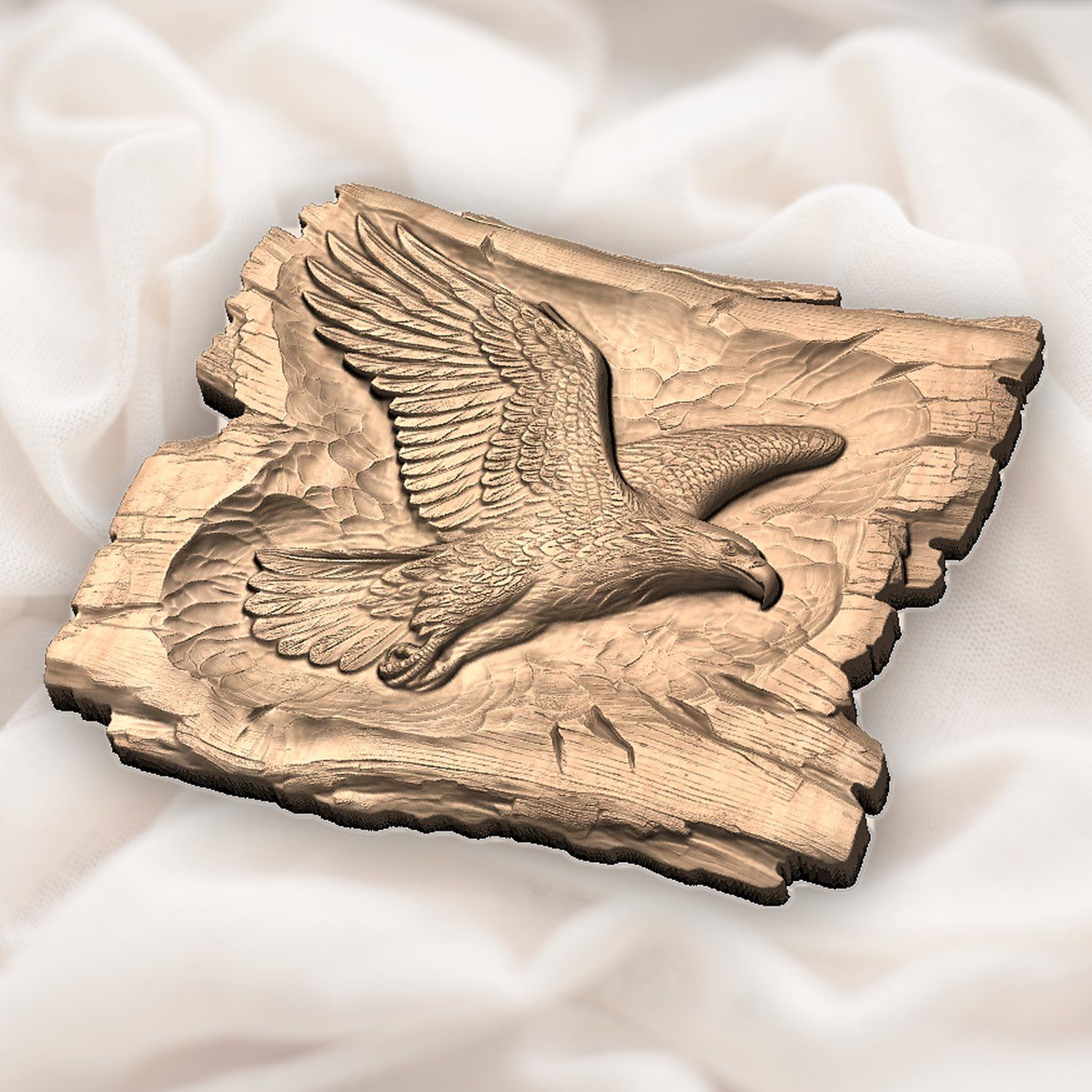 Majestic Soaring Eagle Wildlife Art CNC Relief STL bas-relief STL — view 5
