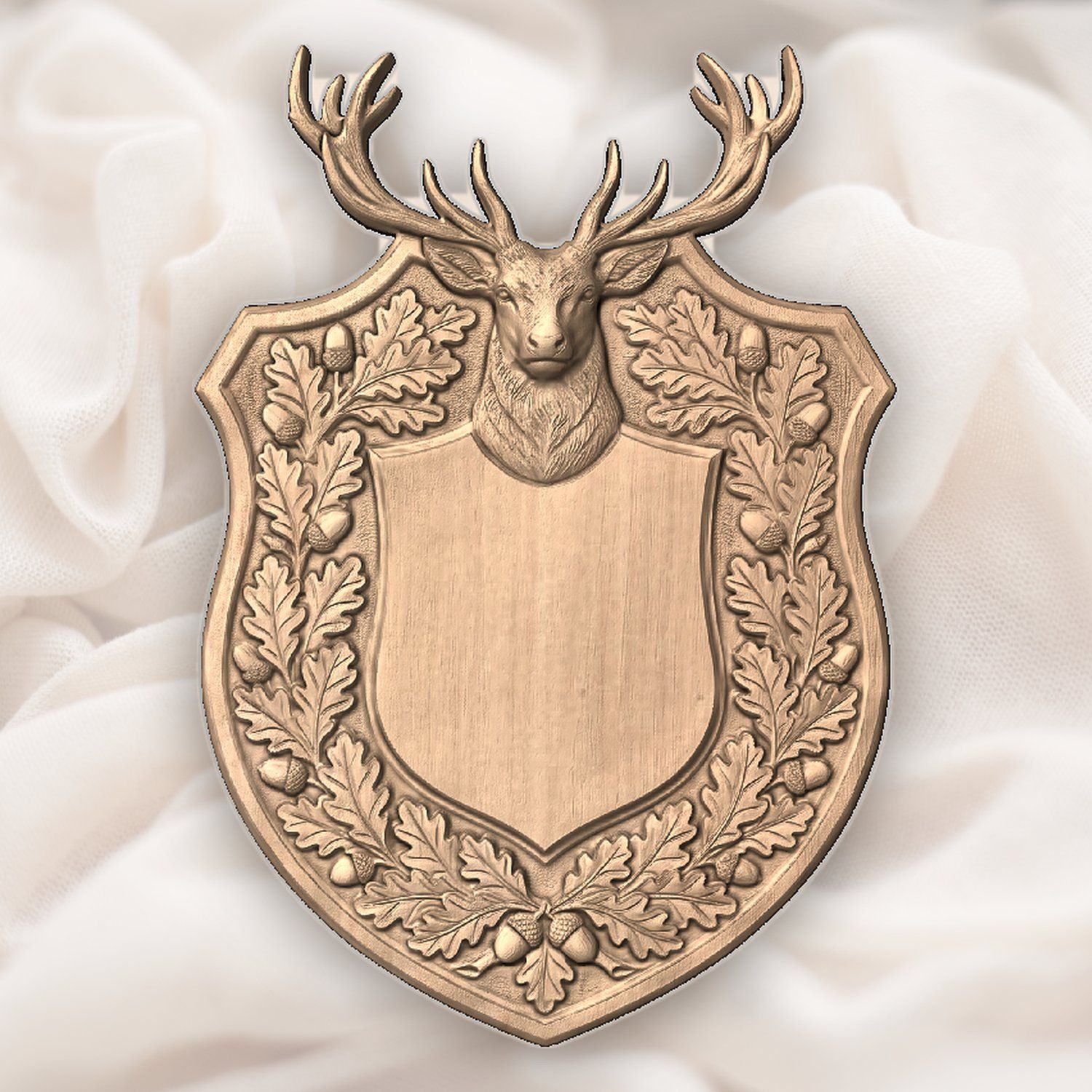 Majestic Stag Deer Trophy Shield CNC Relief STL bas-relief STL — view 4