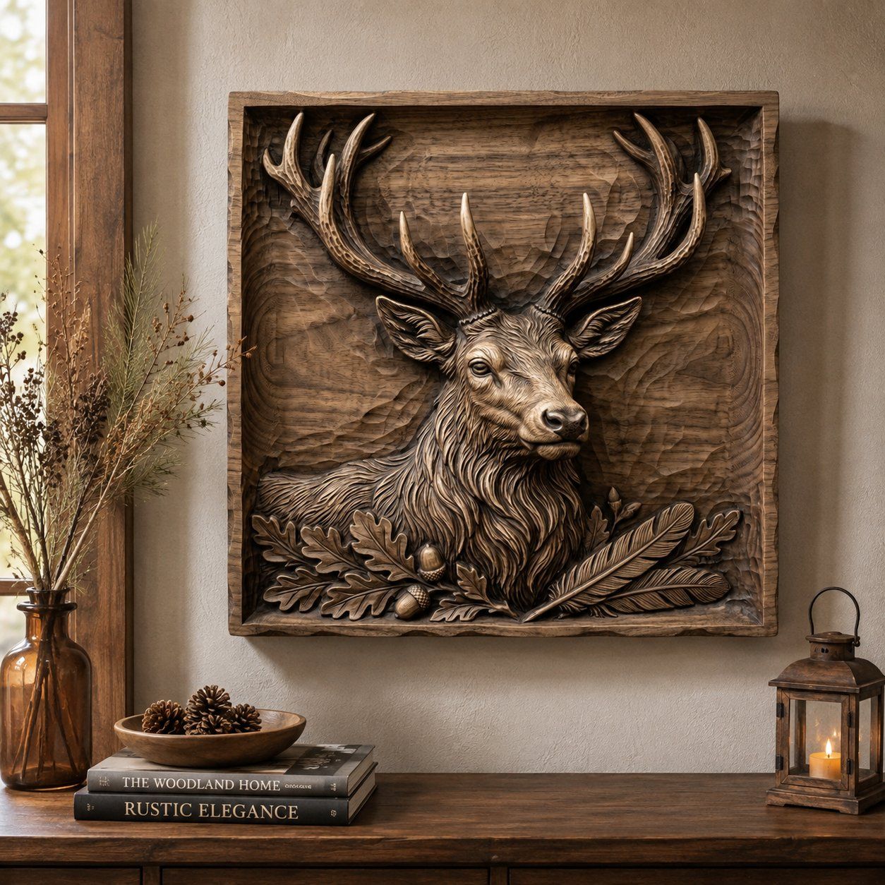 Majestic Stag Forest Monarch Wildlife CNC Relief STL bas-relief STL — view 6