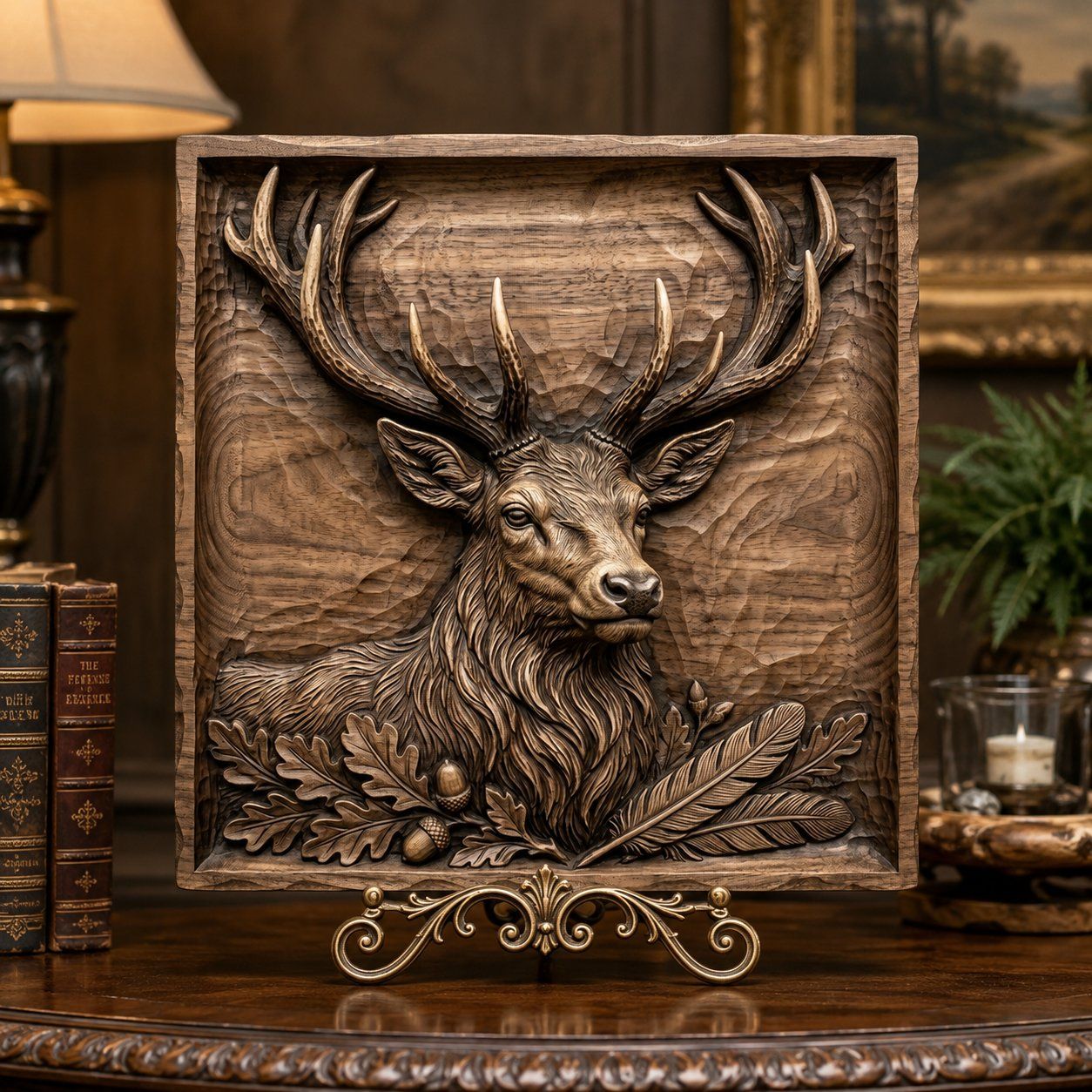 Majestic Stag Forest Monarch Wildlife CNC Relief STL bas-relief STL — view 7