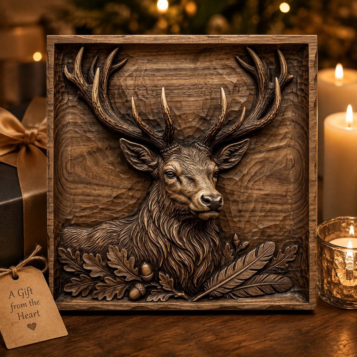 Majestic Stag Forest Monarch Wildlife CNC Relief STL bas-relief STL — view 9