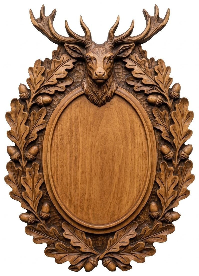 Majestic Stag Trophy Shield CNC Relief STL bas-relief STL — view 12