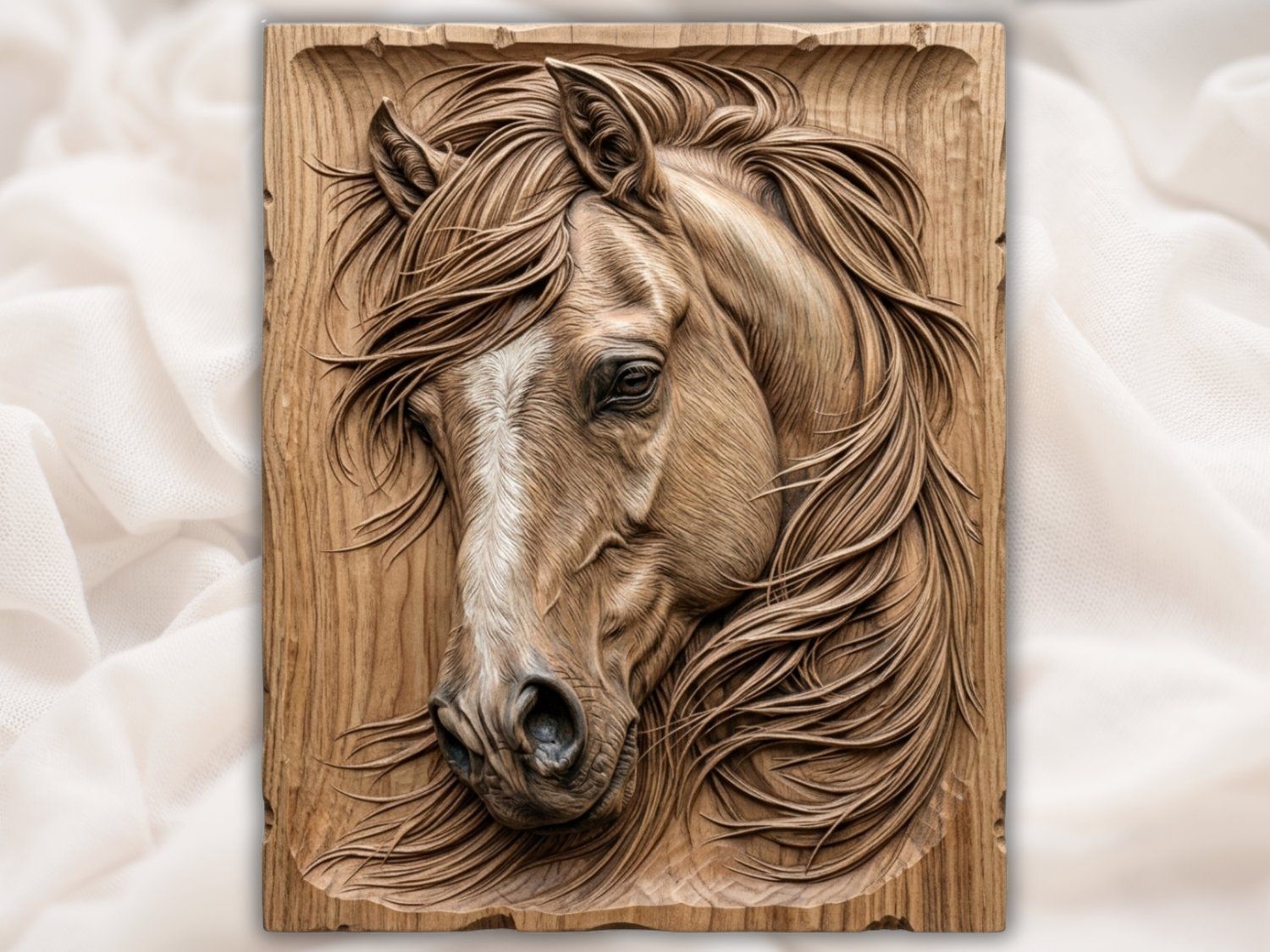 Majestic Stallion Horse Portrait CNC Relief STL bas-relief STL — view 2