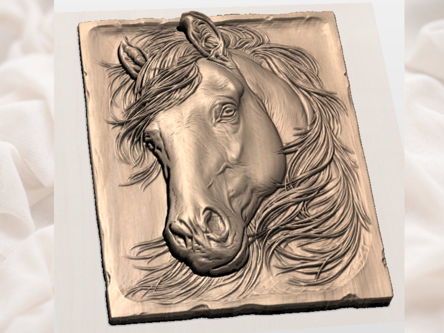 Majestic Stallion Horse Portrait CNC Relief STL bas-relief STL — view 4
