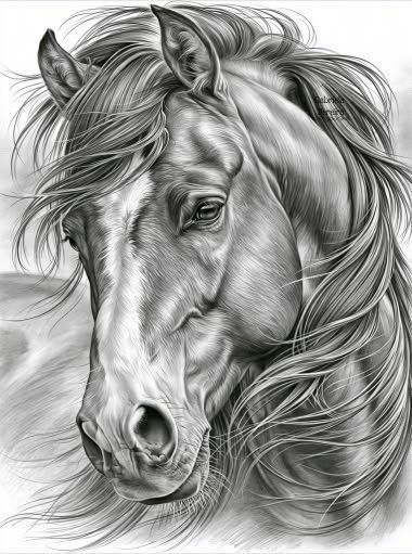 Majestic Stallion Horse Portrait CNC Relief STL bas-relief STL — view 5
