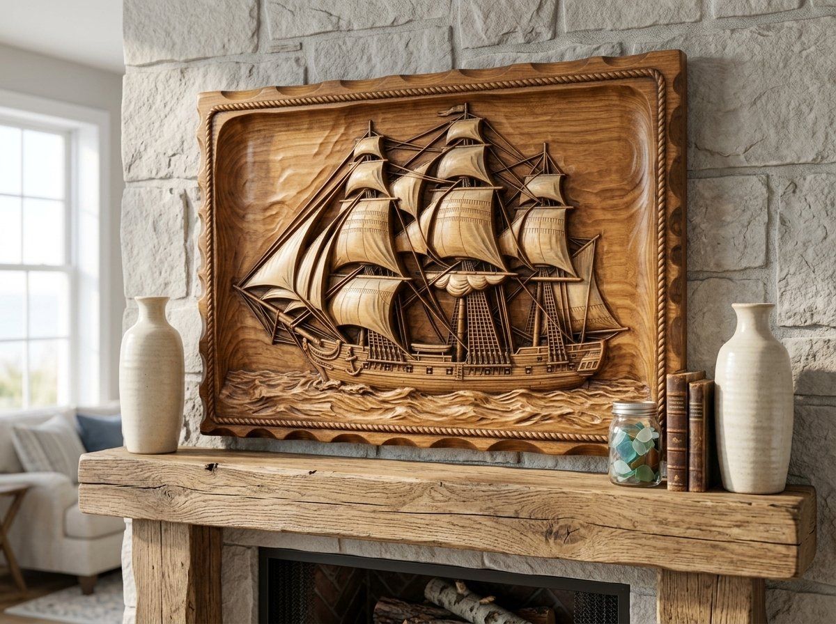 Majestic Three Masted Sailing Ship CNC Relief STL bas-relief STL — view 13