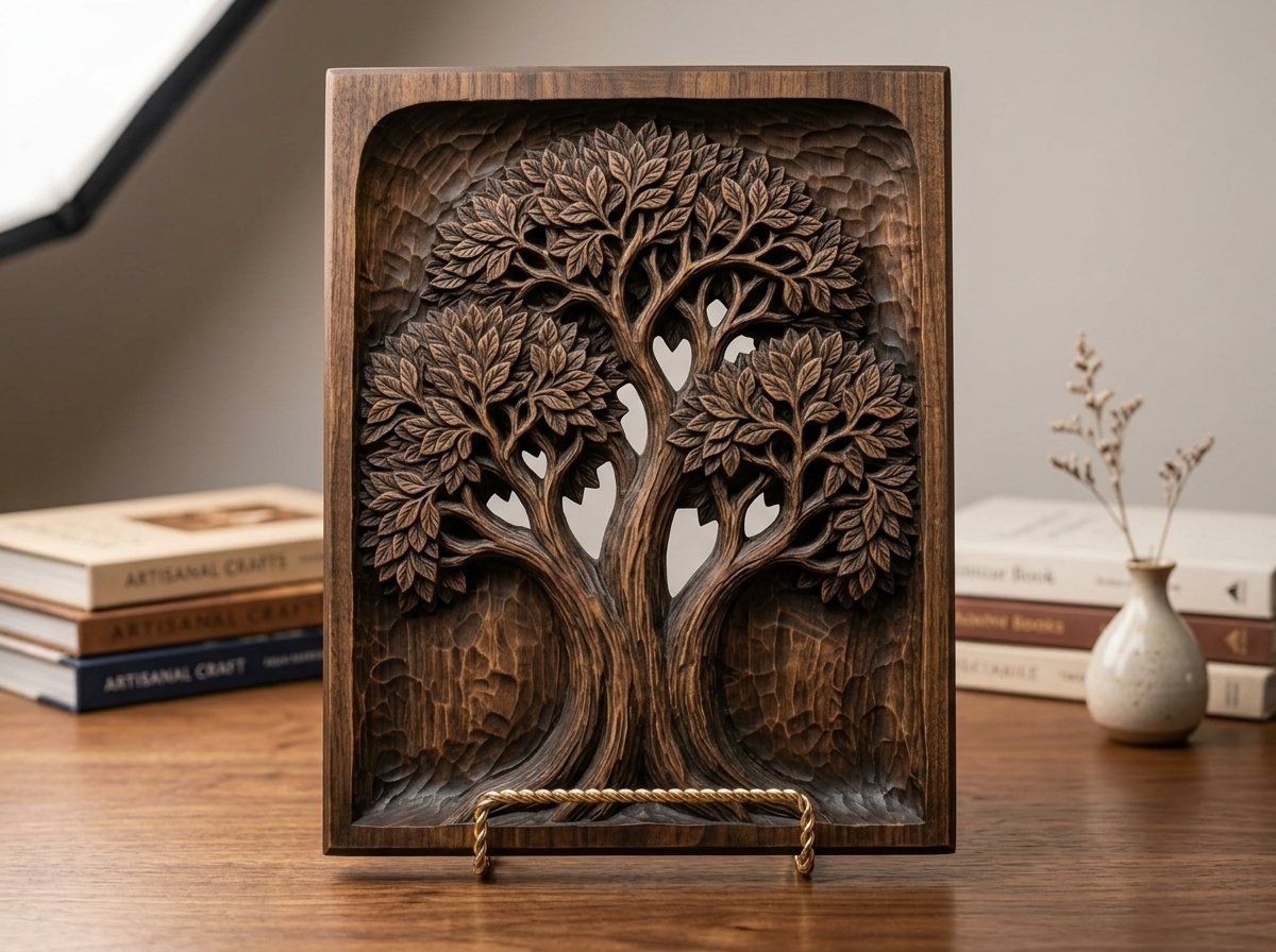 Majestic Tree of Life Panel CNC Relief STL bas-relief STL — view 13