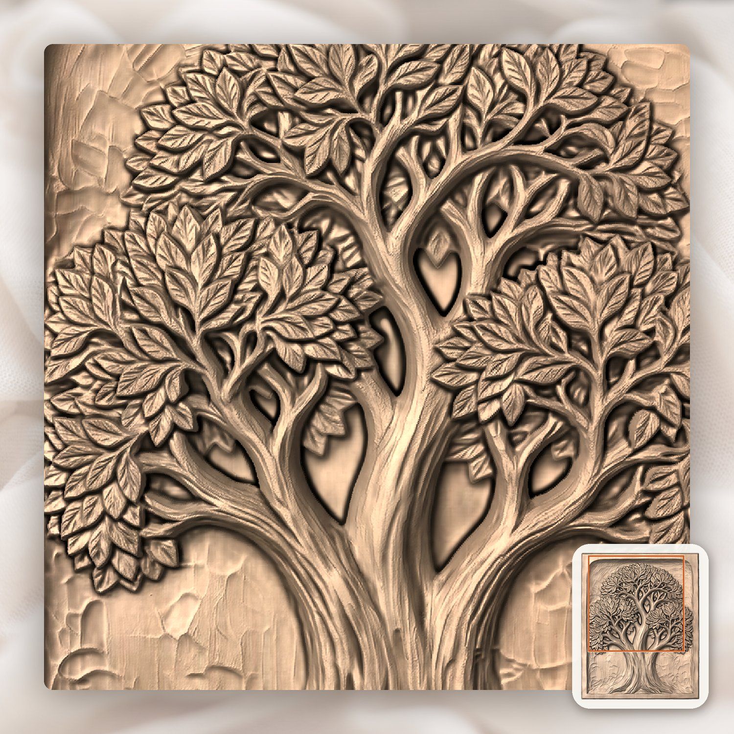 Majestic Tree of Life Panel CNC Relief STL bas-relief STL — view 6