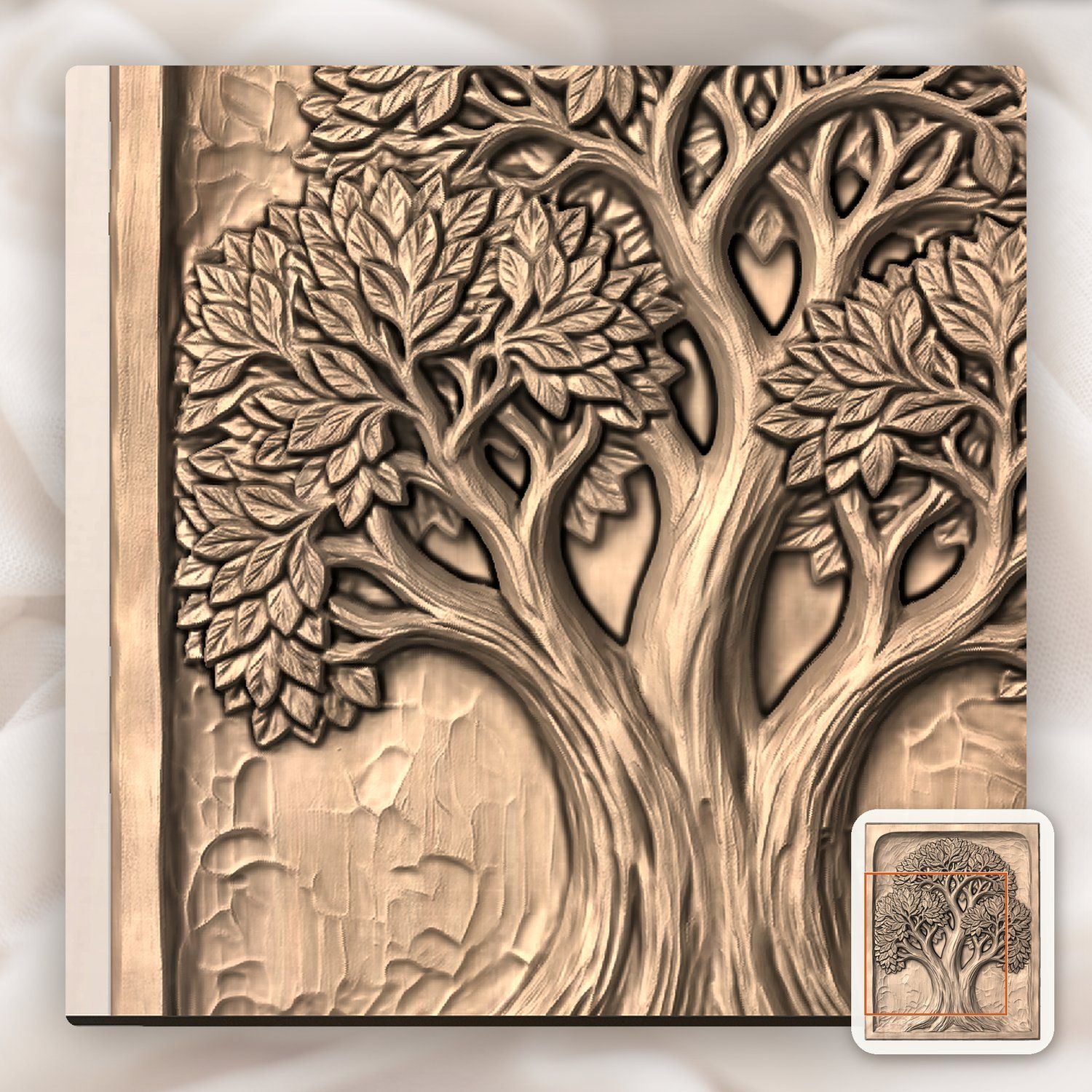 Majestic Tree of Life Panel CNC Relief STL bas-relief STL — view 7