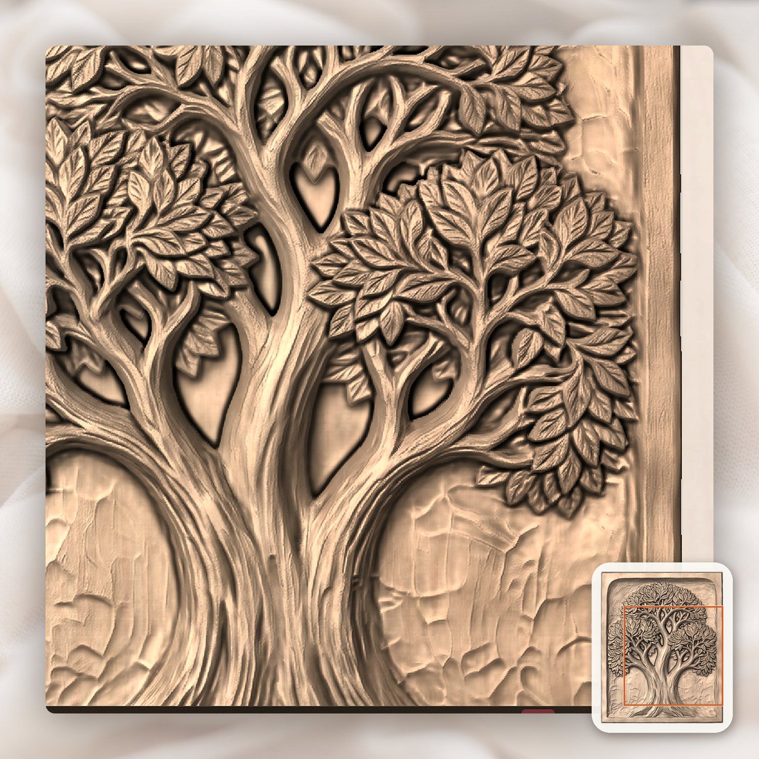Majestic Tree of Life Panel CNC Relief STL bas-relief STL — view 8