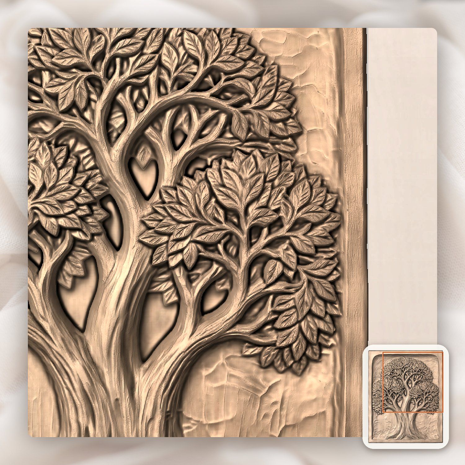 Majestic Tree of Life Panel CNC Relief STL bas-relief STL — view 9
