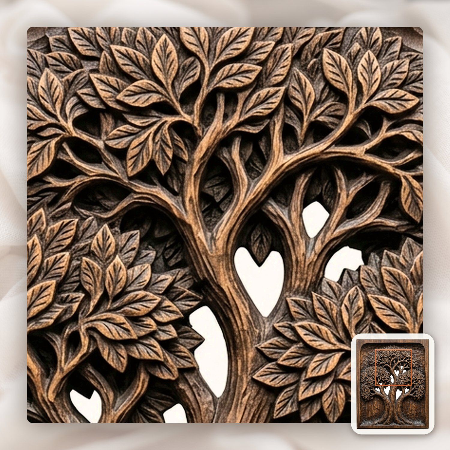 Majestic Tree of Life Panel CNC Relief STL bas-relief STL — view 10