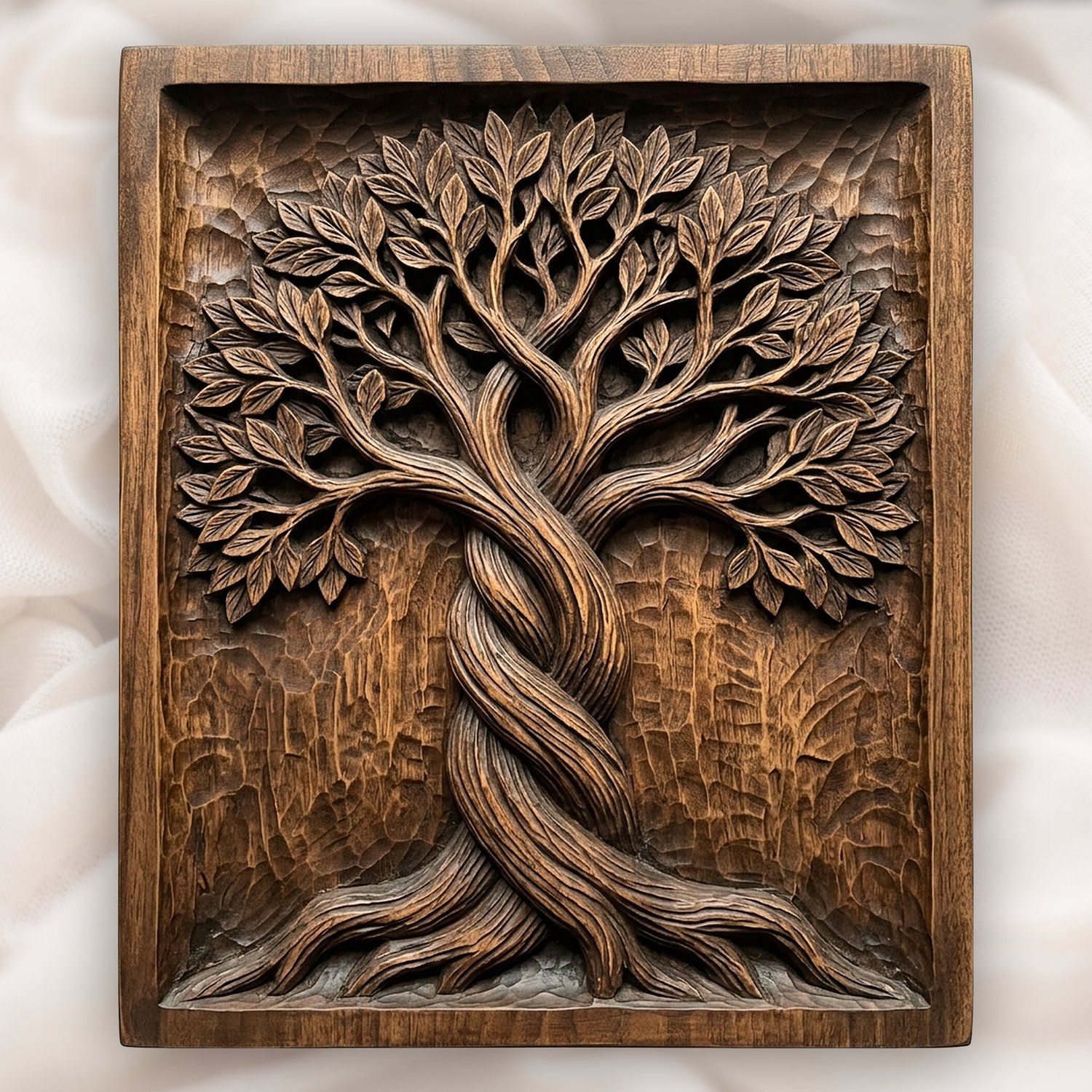 Majestic Tree of Life Twisting Yggdrasil Panel CNC Relief STL bas-relief STL design