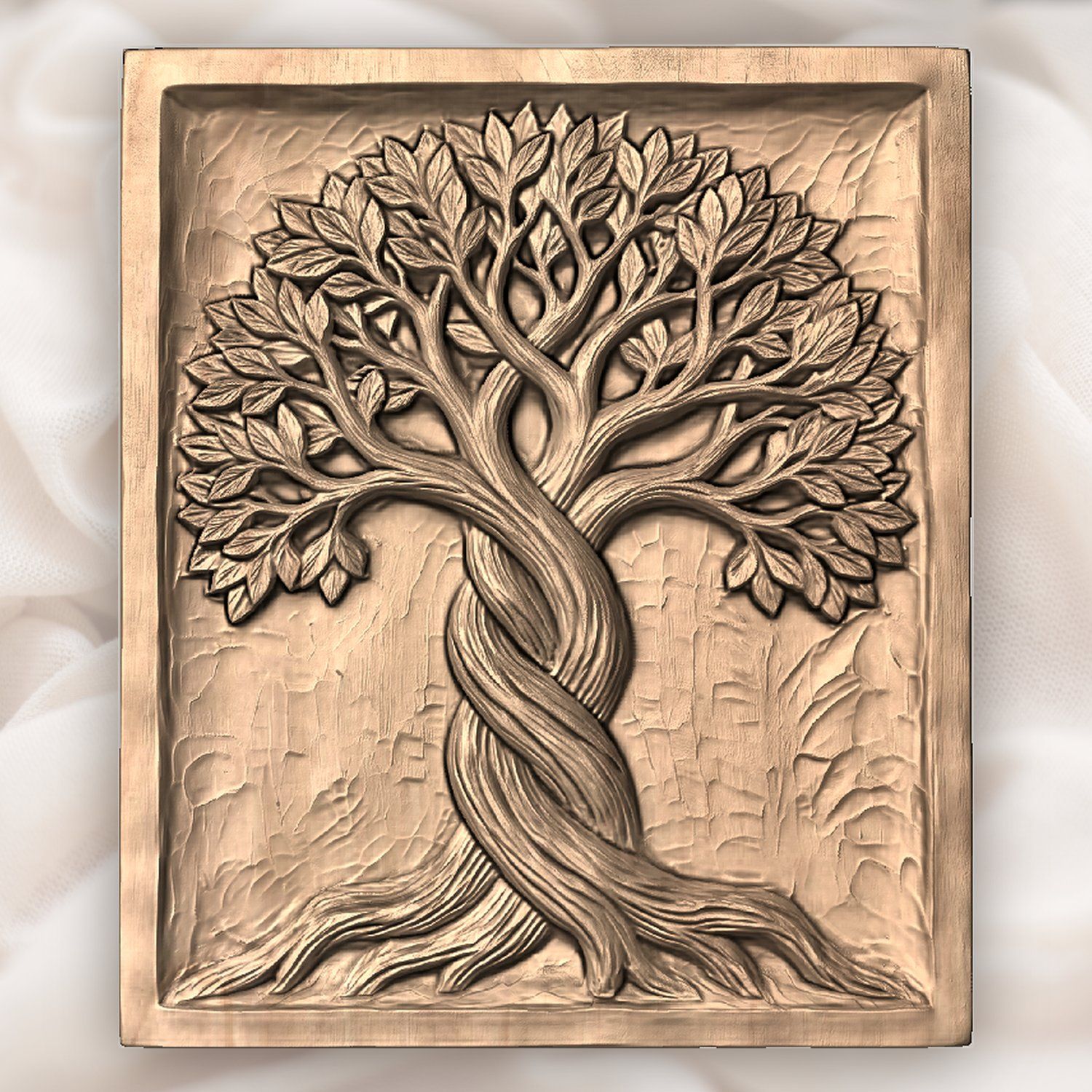 Majestic Tree of Life Twisting Yggdrasil Panel CNC Relief STL bas-relief STL — view 4
